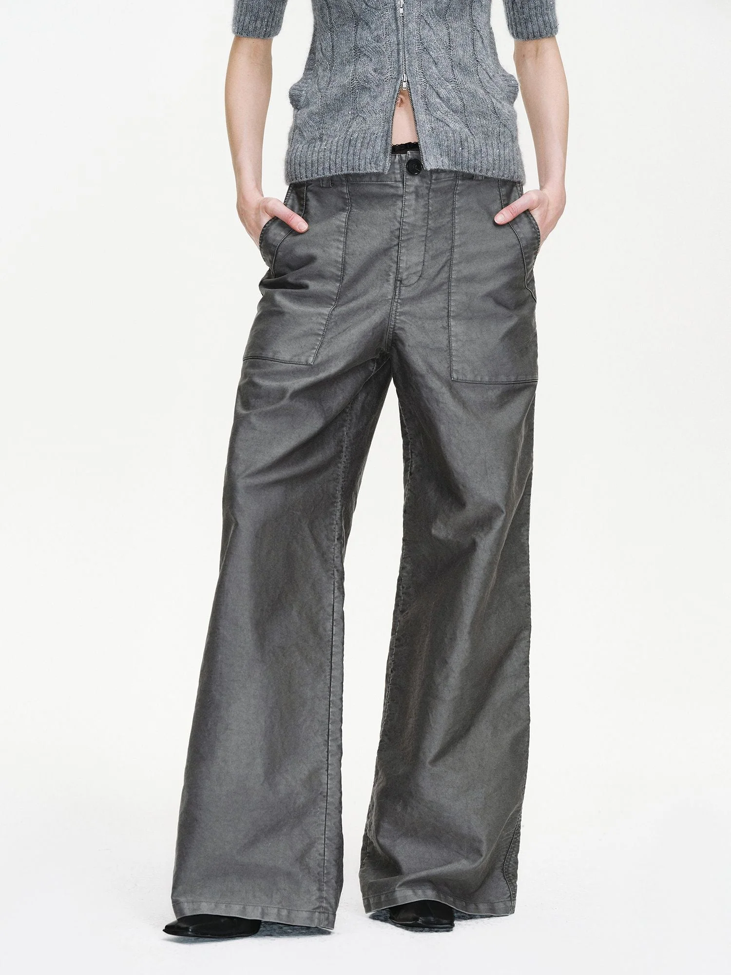 Wide-Leg Utility Pants