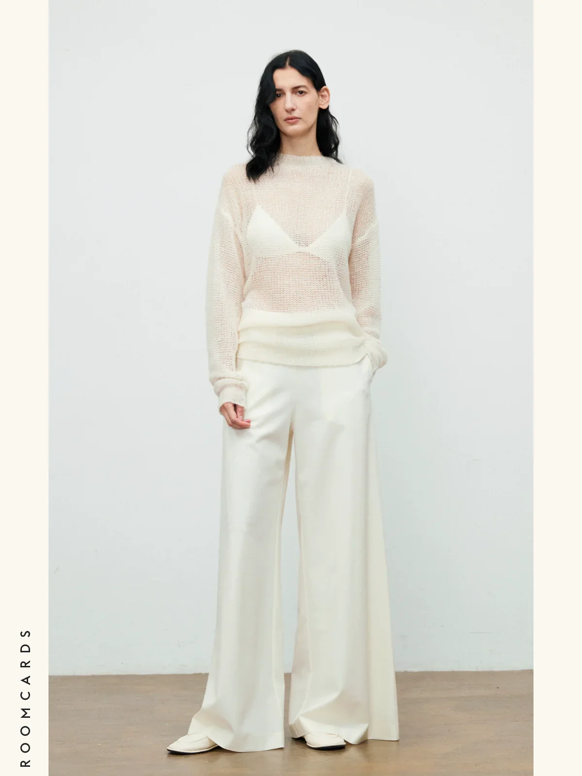 Wide-Leg Wool-Acetate Trousers
