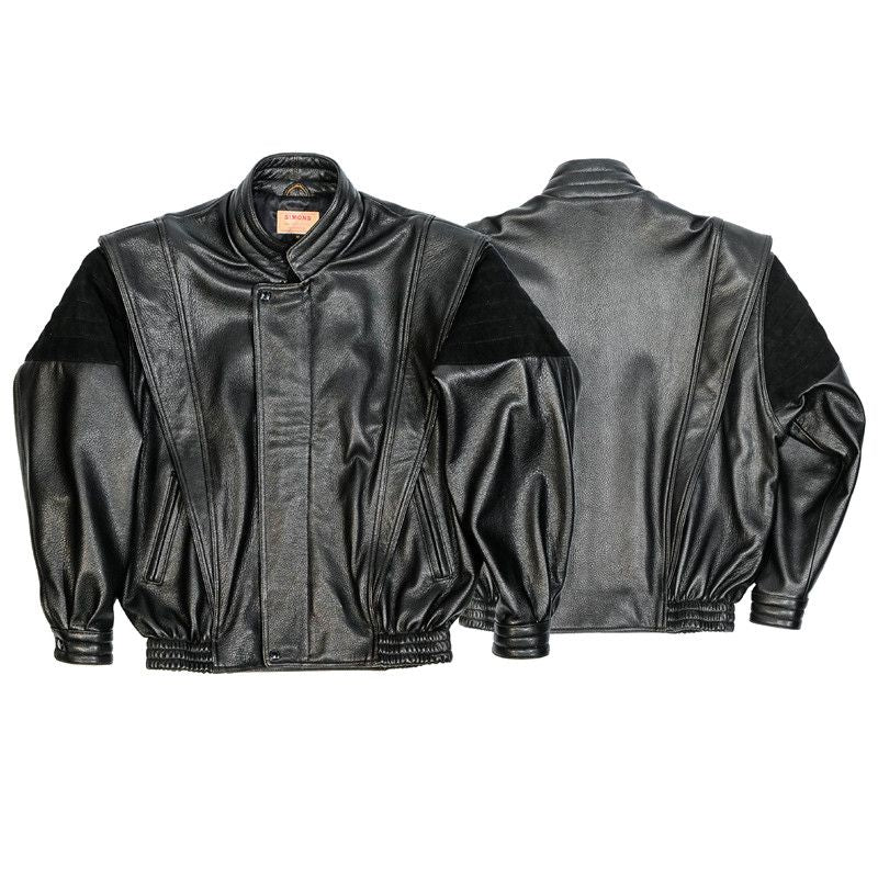 Wide-Shoulder Leather Jacket - Image 6