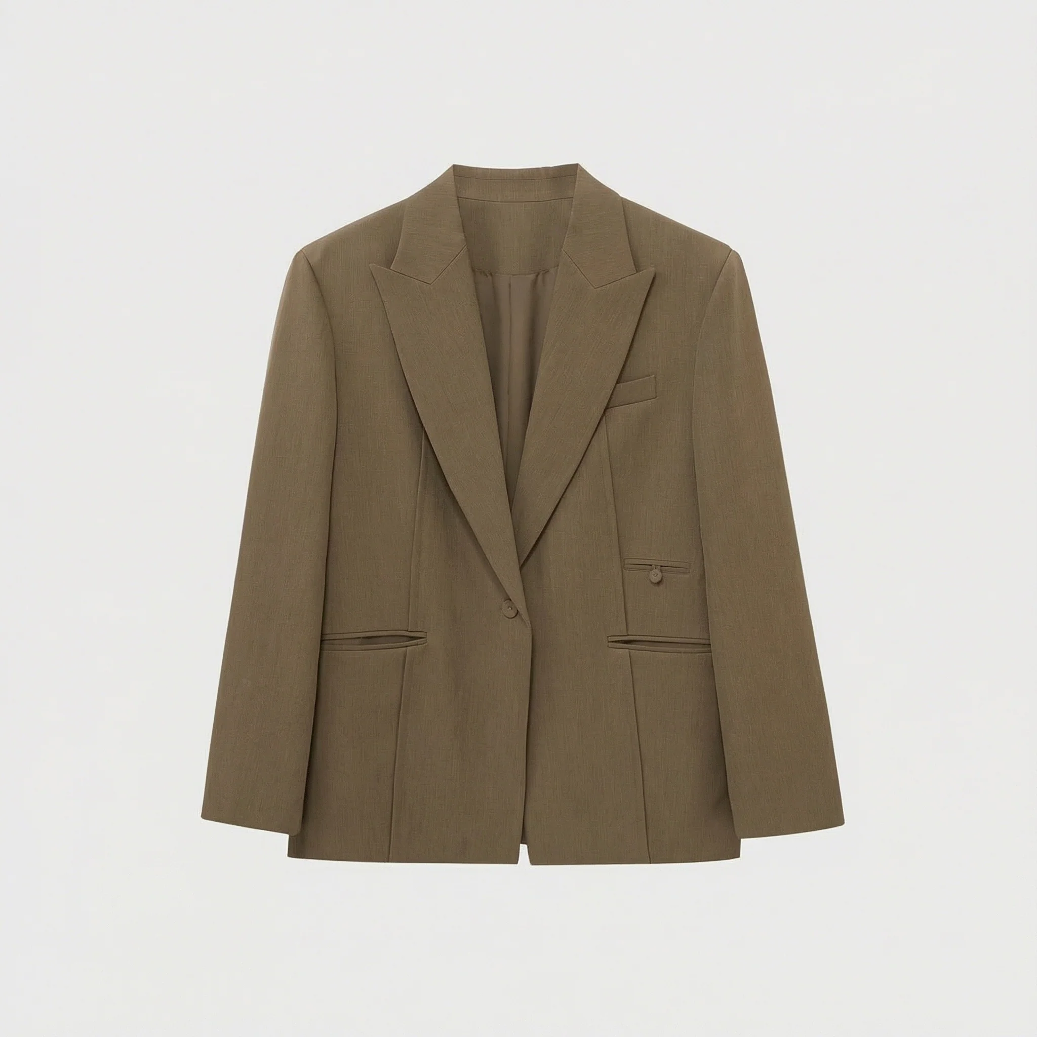 Wide Shoulder Peaked Lapel Suit Set - Image 5