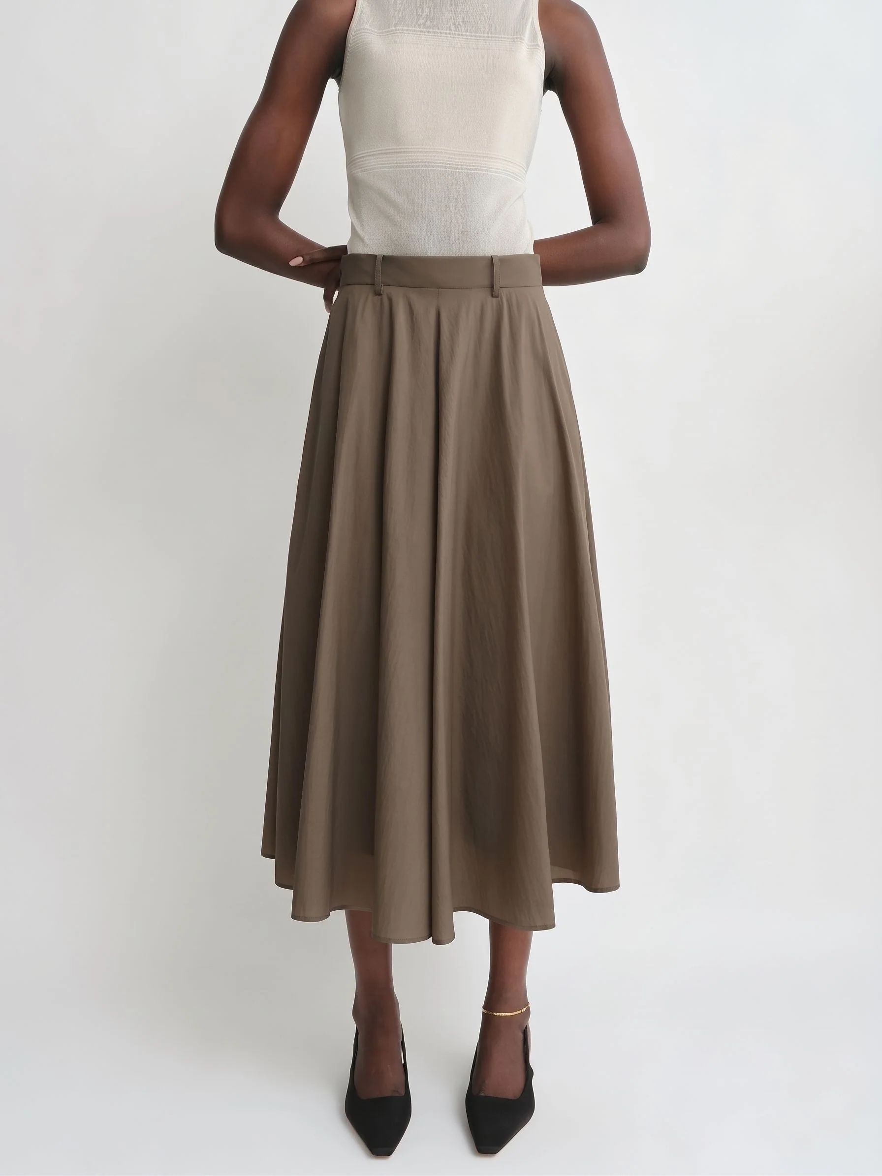 Wide-Waist Midi Skirt - Image 2