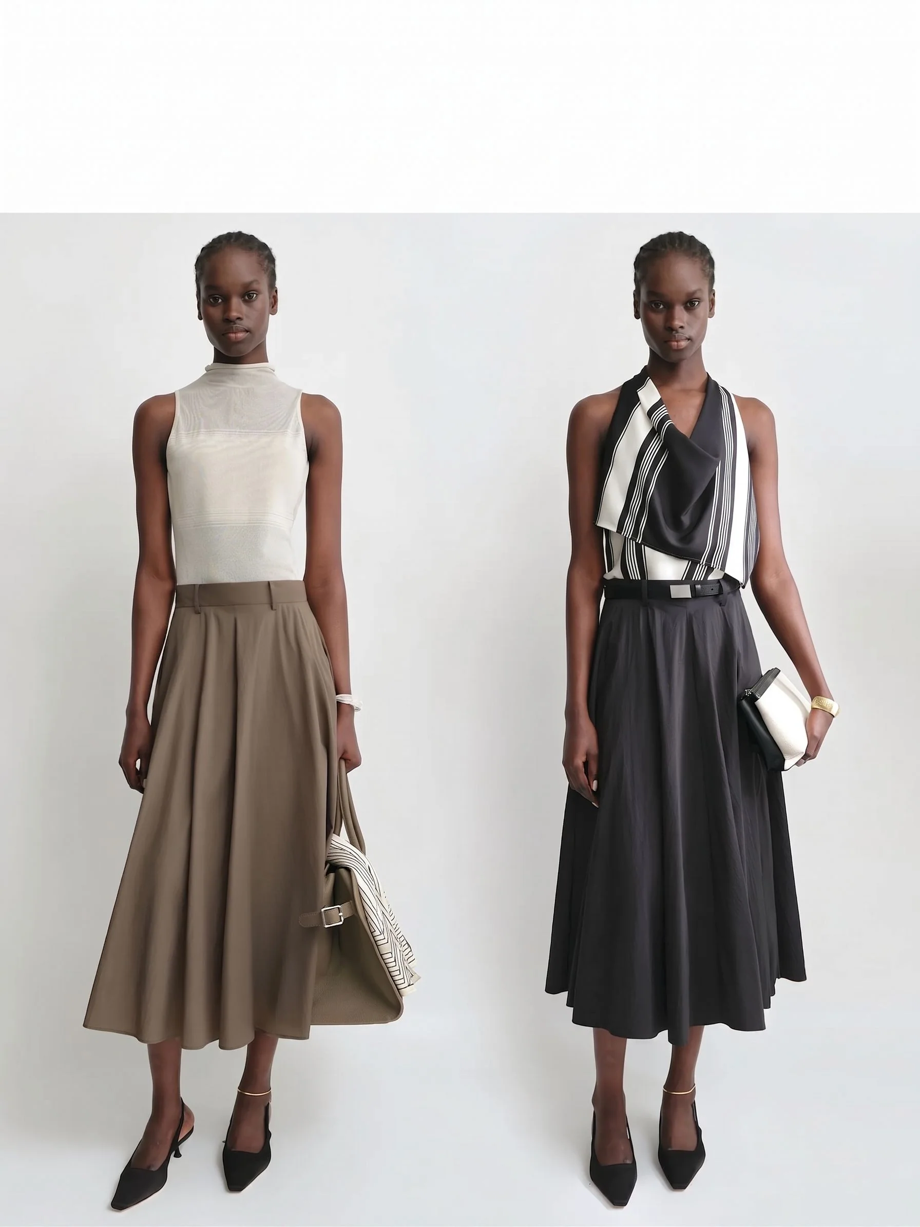 Wide-Waist Midi Skirt - Image 3