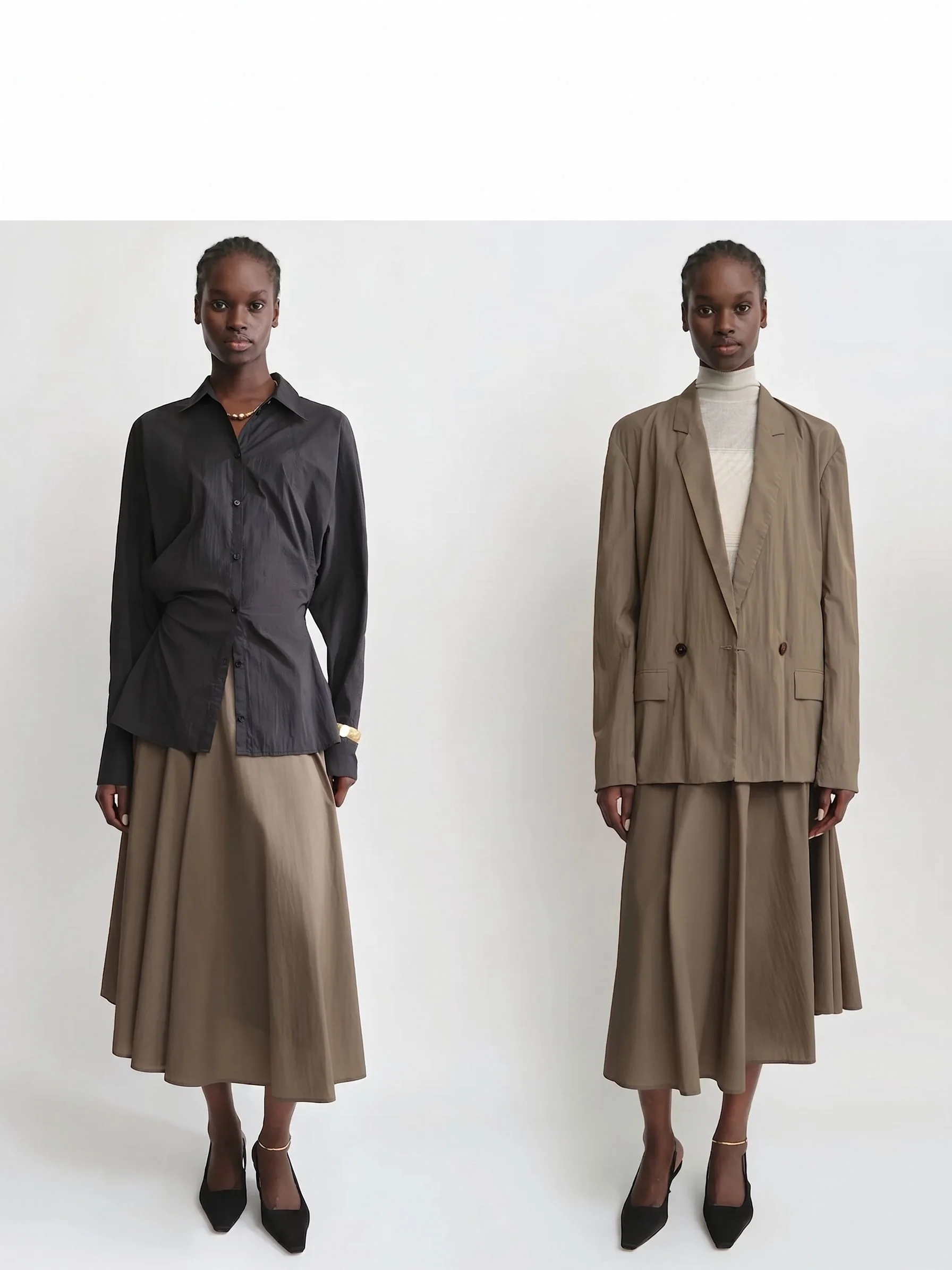 Wide-Waist Midi Skirt - Image 4
