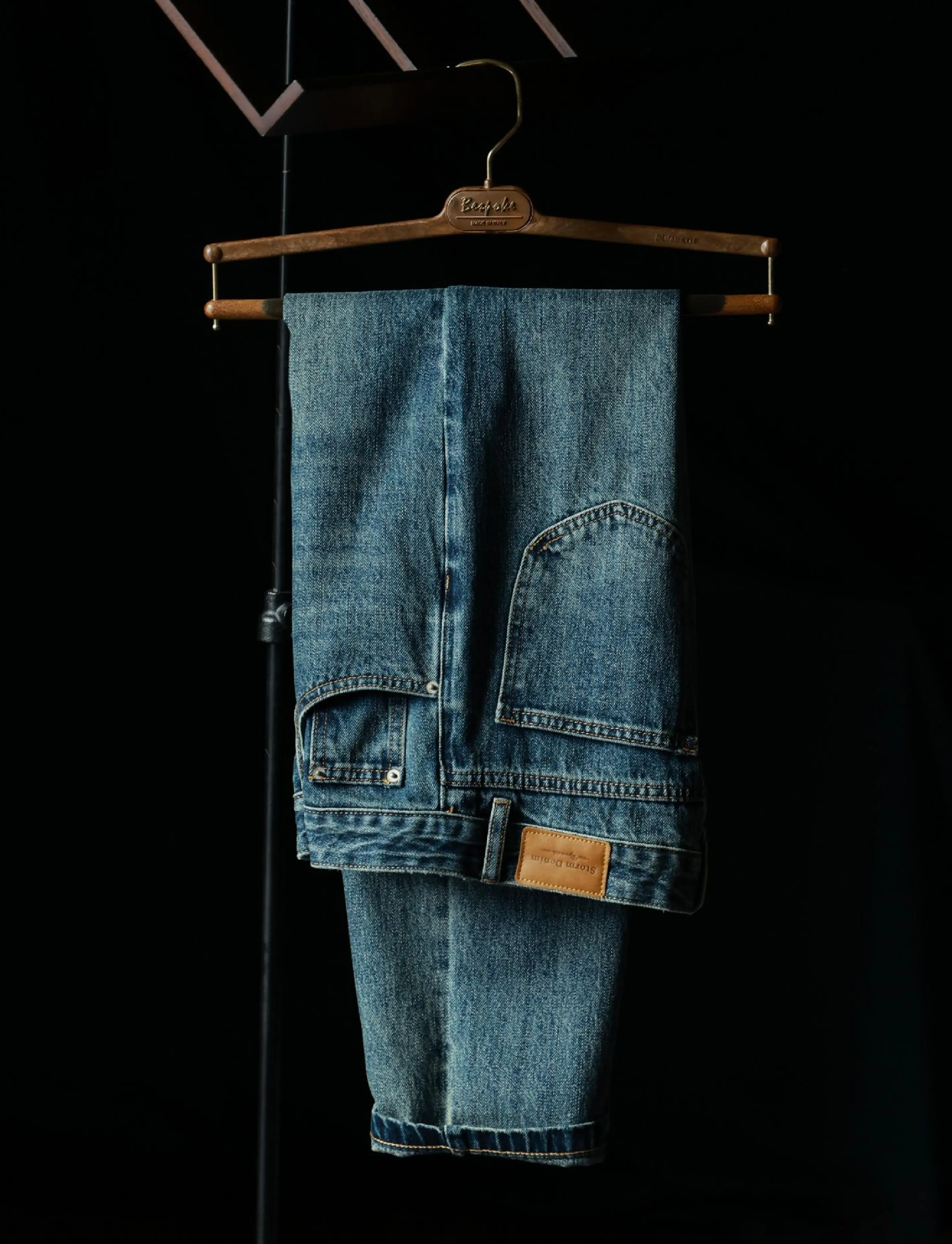 Wind-Eroded Blue Straight Jeans - Image 6