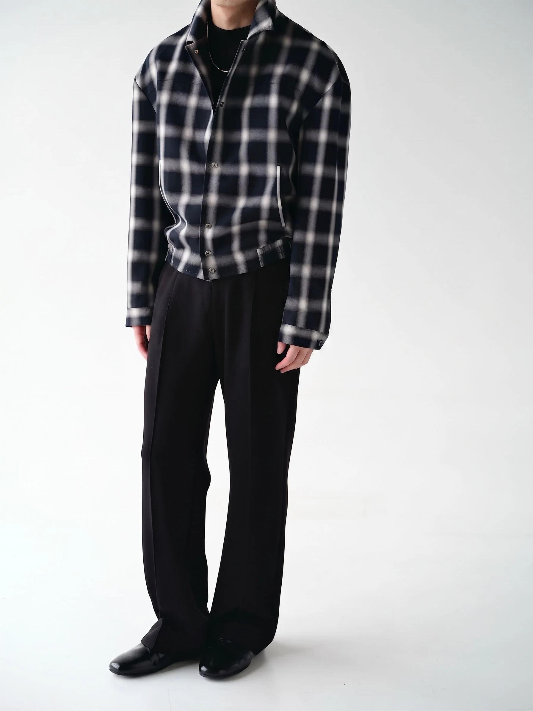 Windowpane Check Blouson