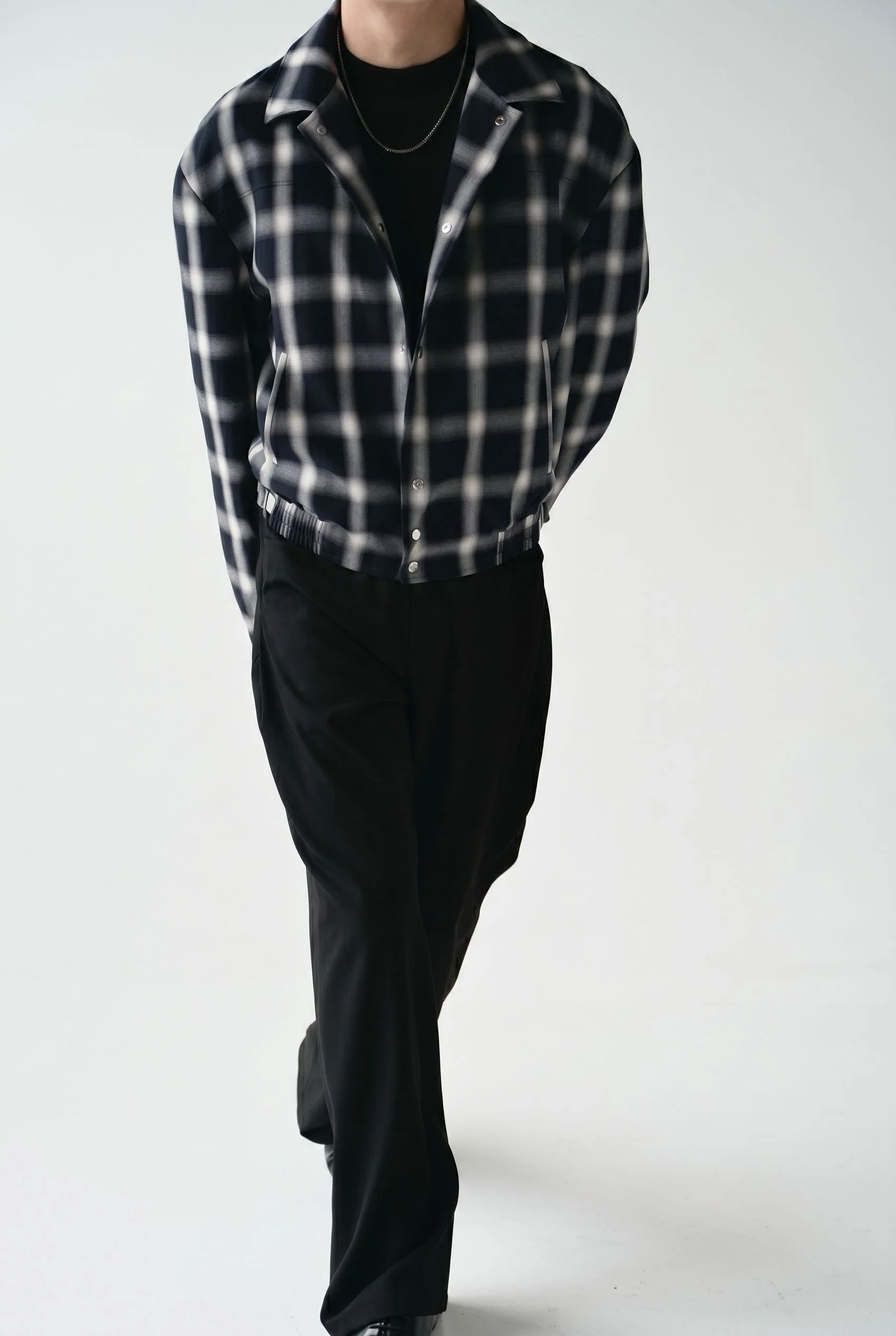 Windowpane Check Blouson - Image 3