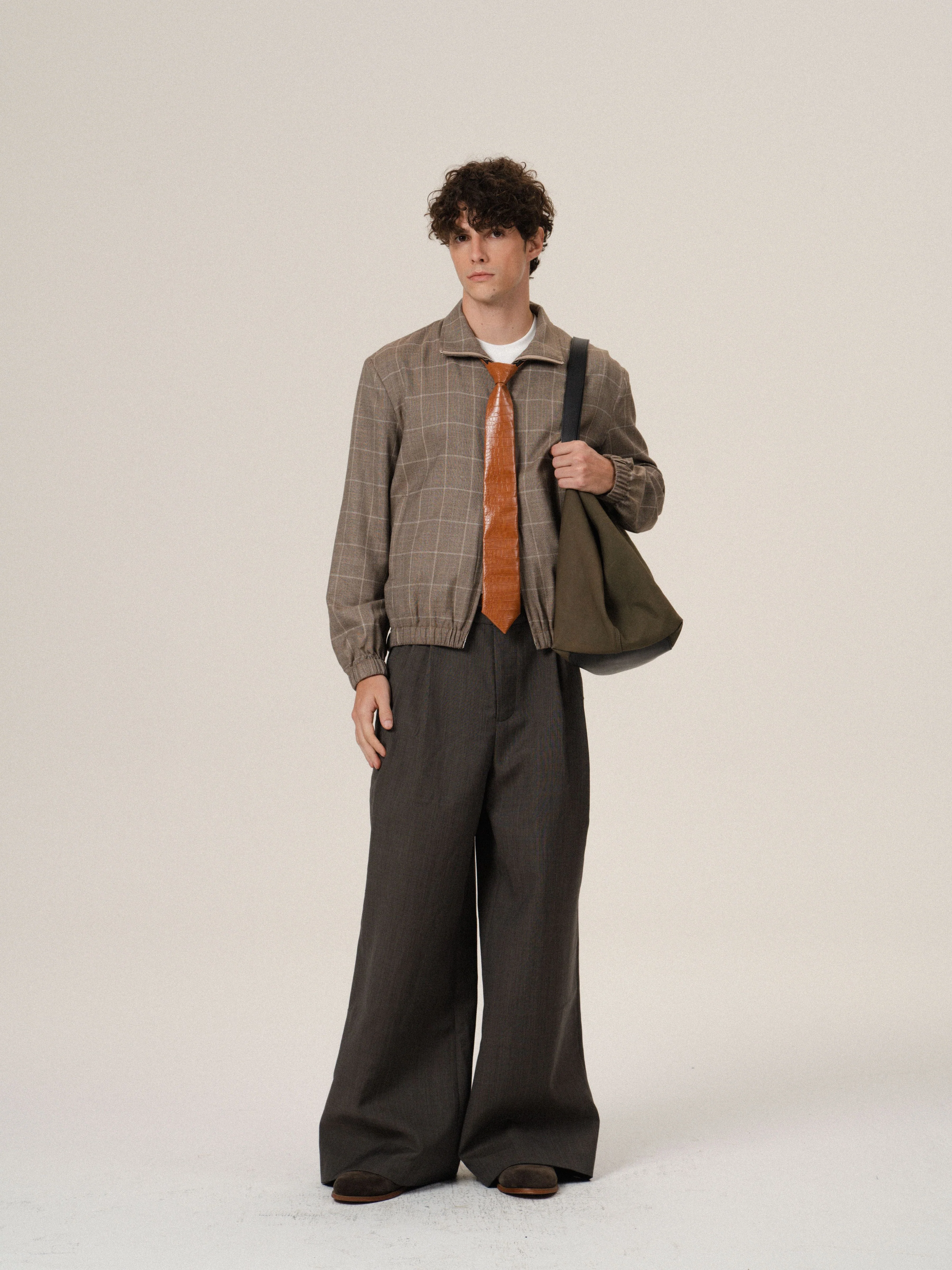Windowpane Zip Jacket
