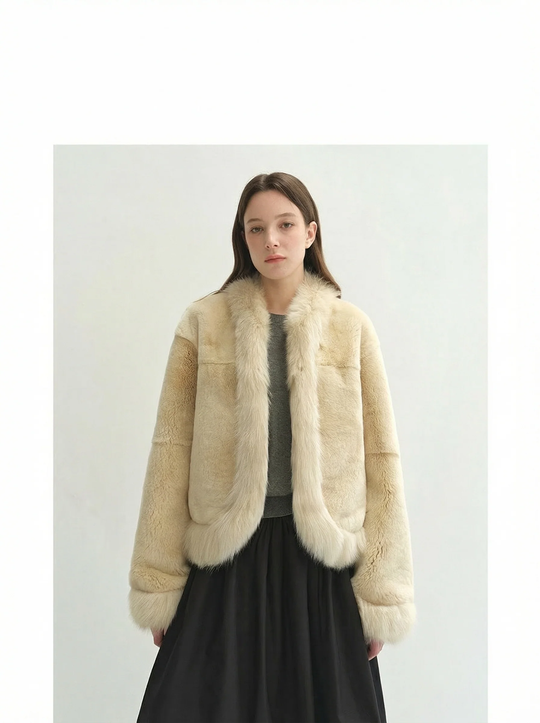 Windsor V-Neck Fur Jacket