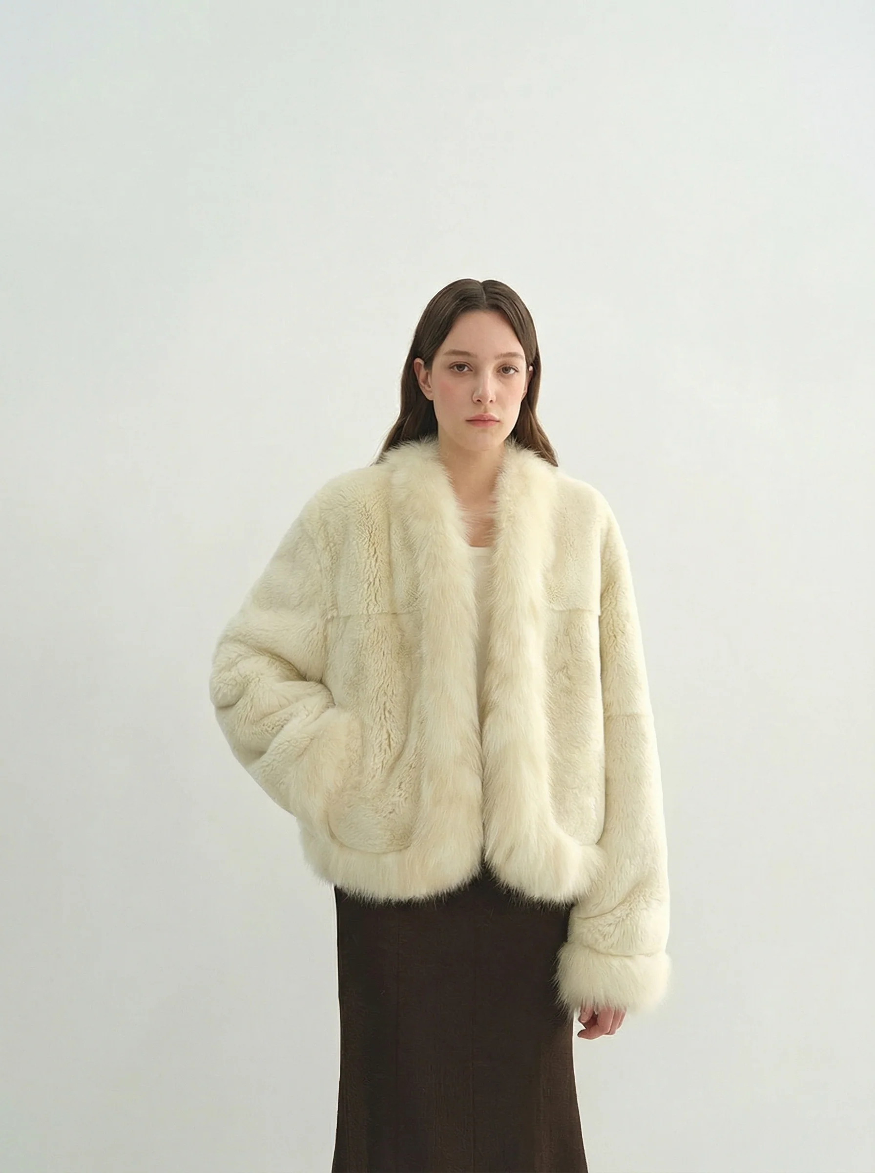 Windsor V-Neck Fur Jacket - Image 2