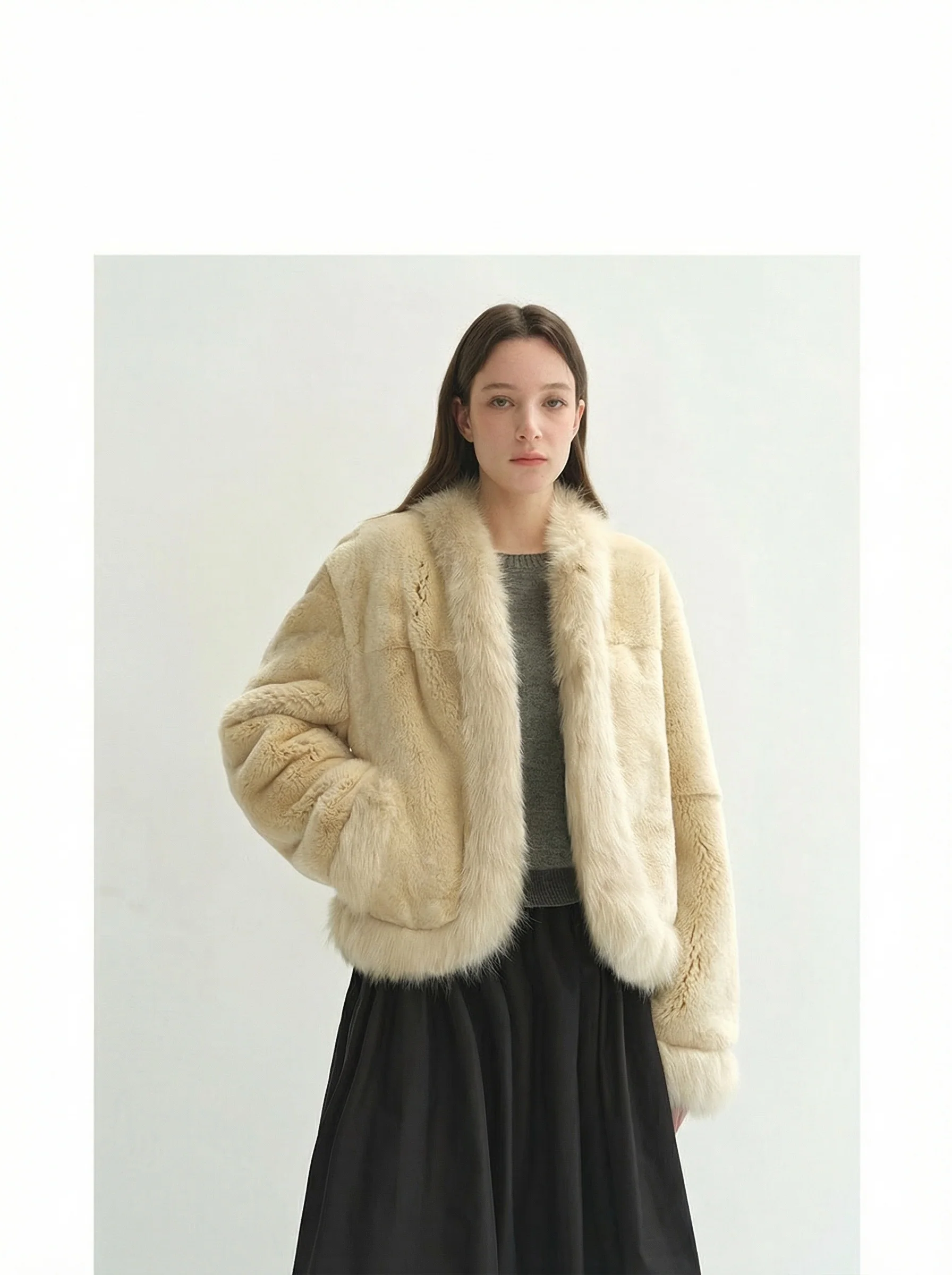 Windsor V-Neck Fur Jacket - Image 3