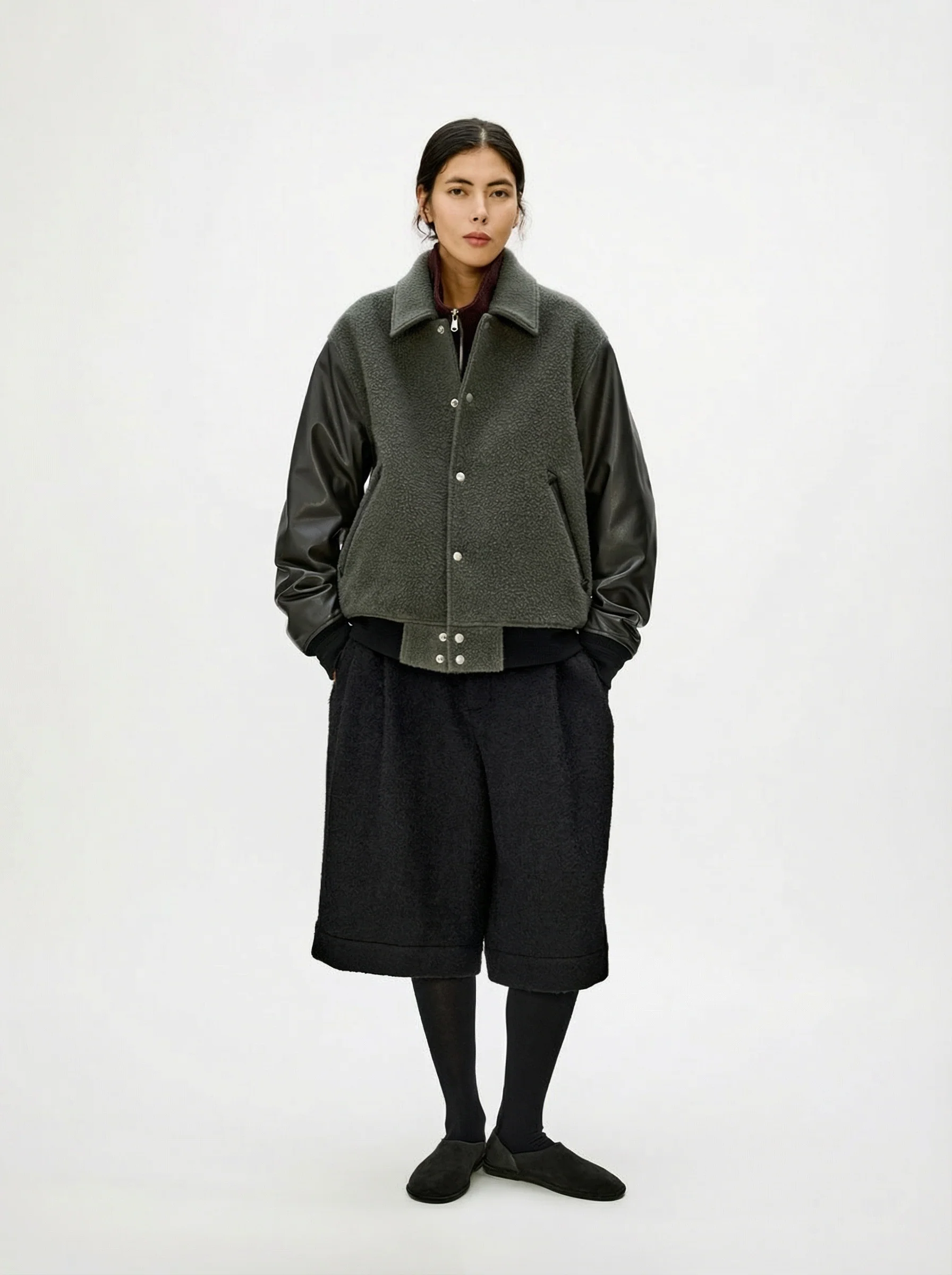Wool and Leather Varsity Jacket
