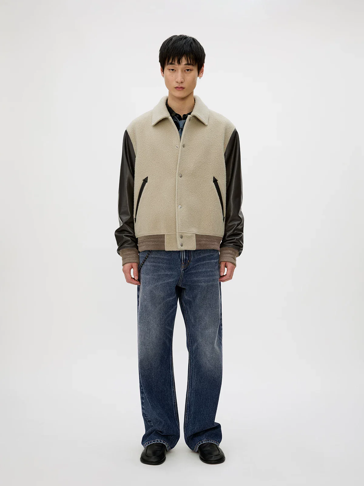 Wool and Leather Varsity Jacket - Image 4