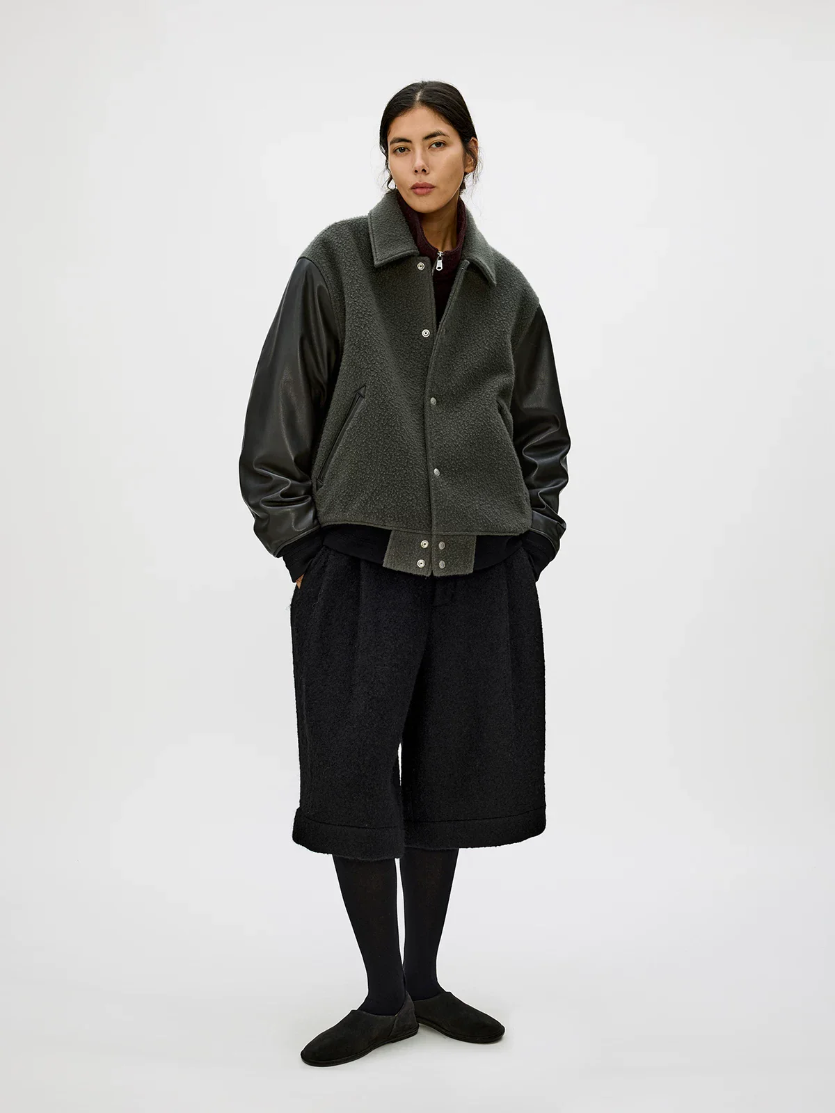 Wool and Leather Varsity Jacket - Image 5
