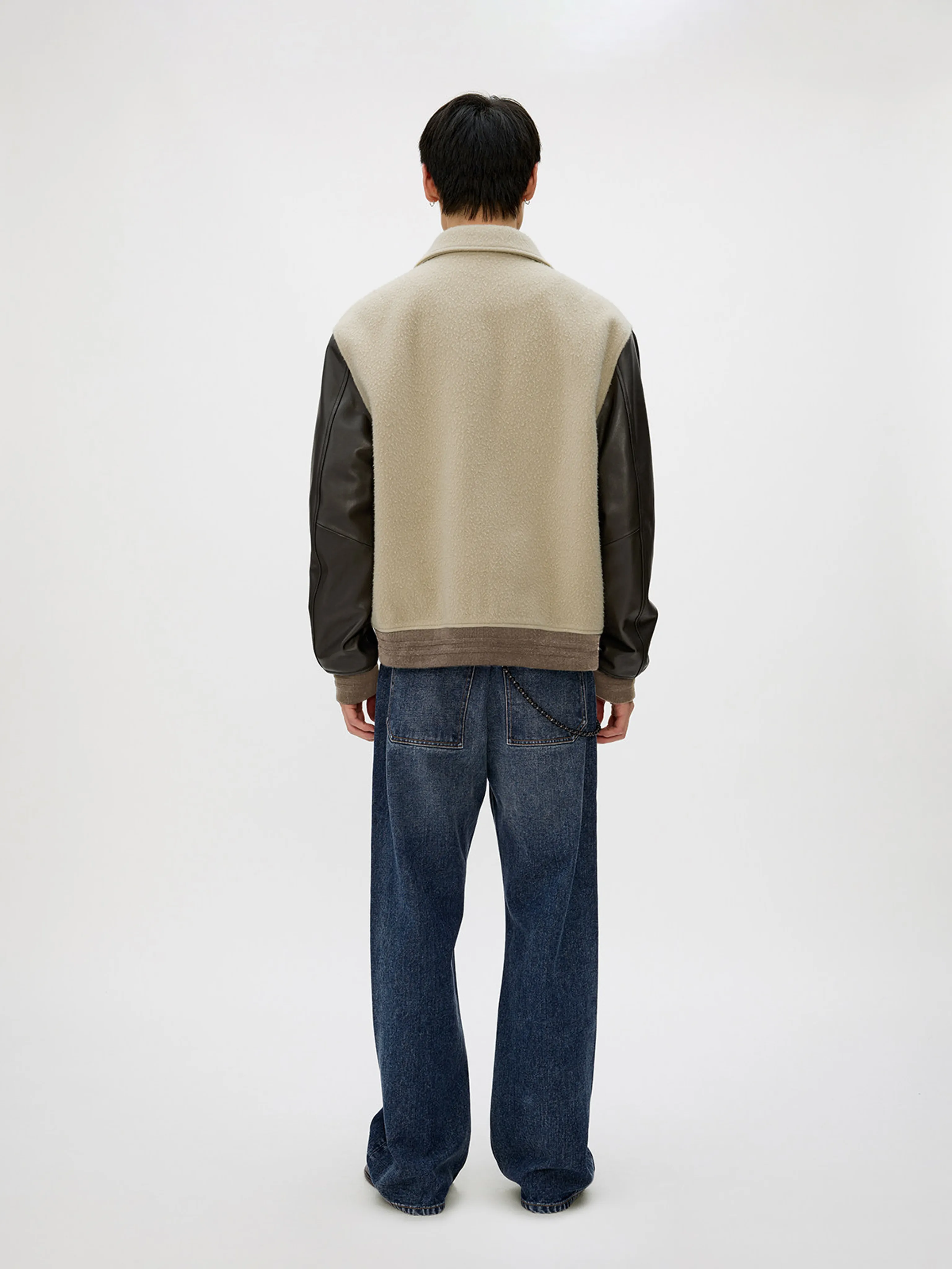 Wool and Leather Varsity Jacket - Image 6
