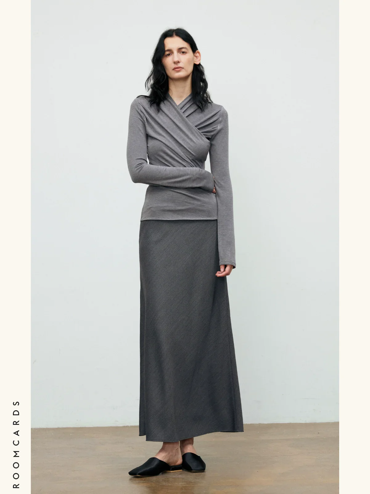 Wool-Blend Bias-Cut Midi Skirt - Image 2