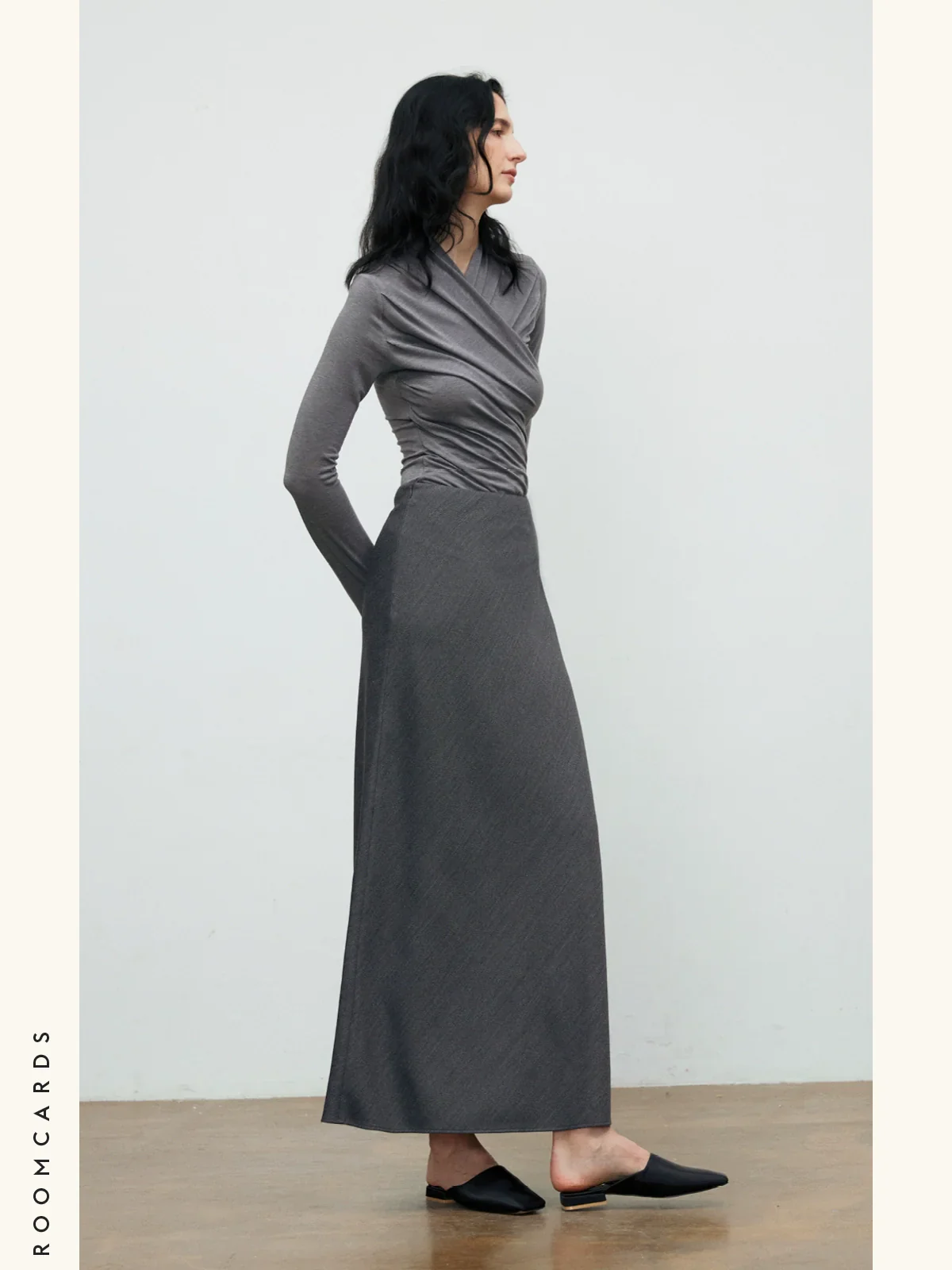 Wool-Blend Bias-Cut Midi Skirt - Image 4