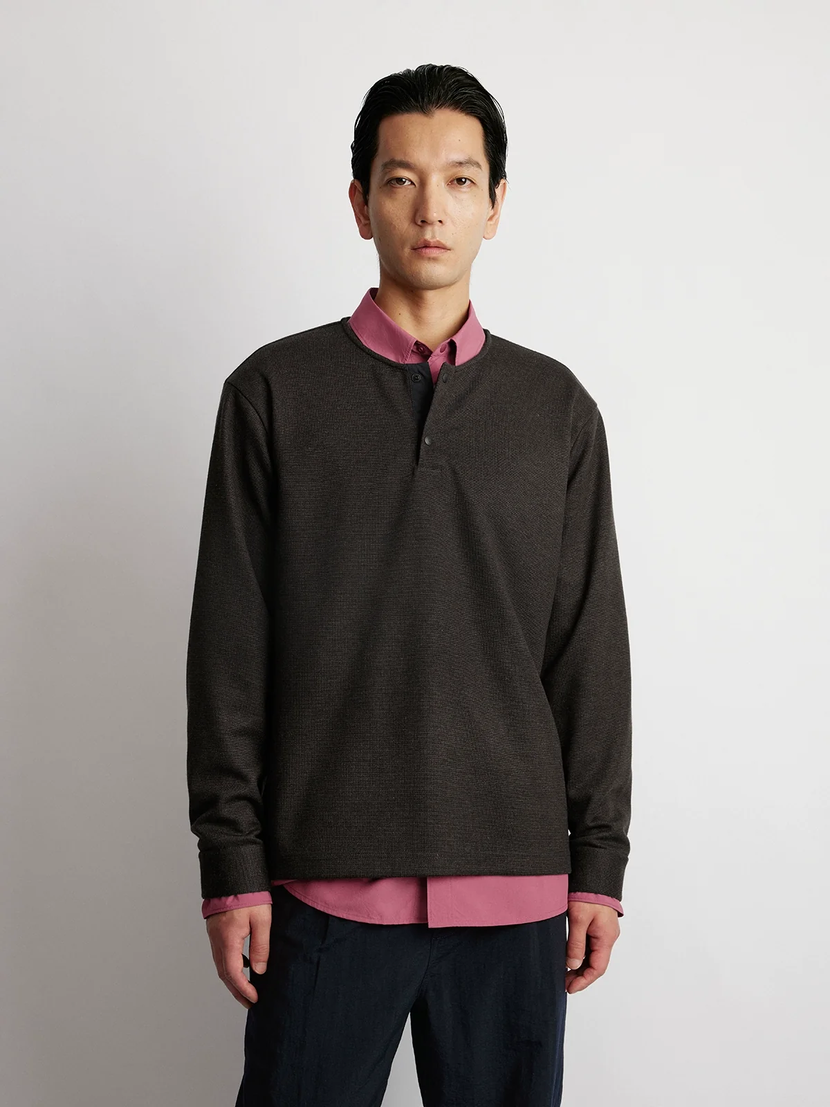 Wool-Blend Easy-Care Long-Sleeve Henley - Image 4