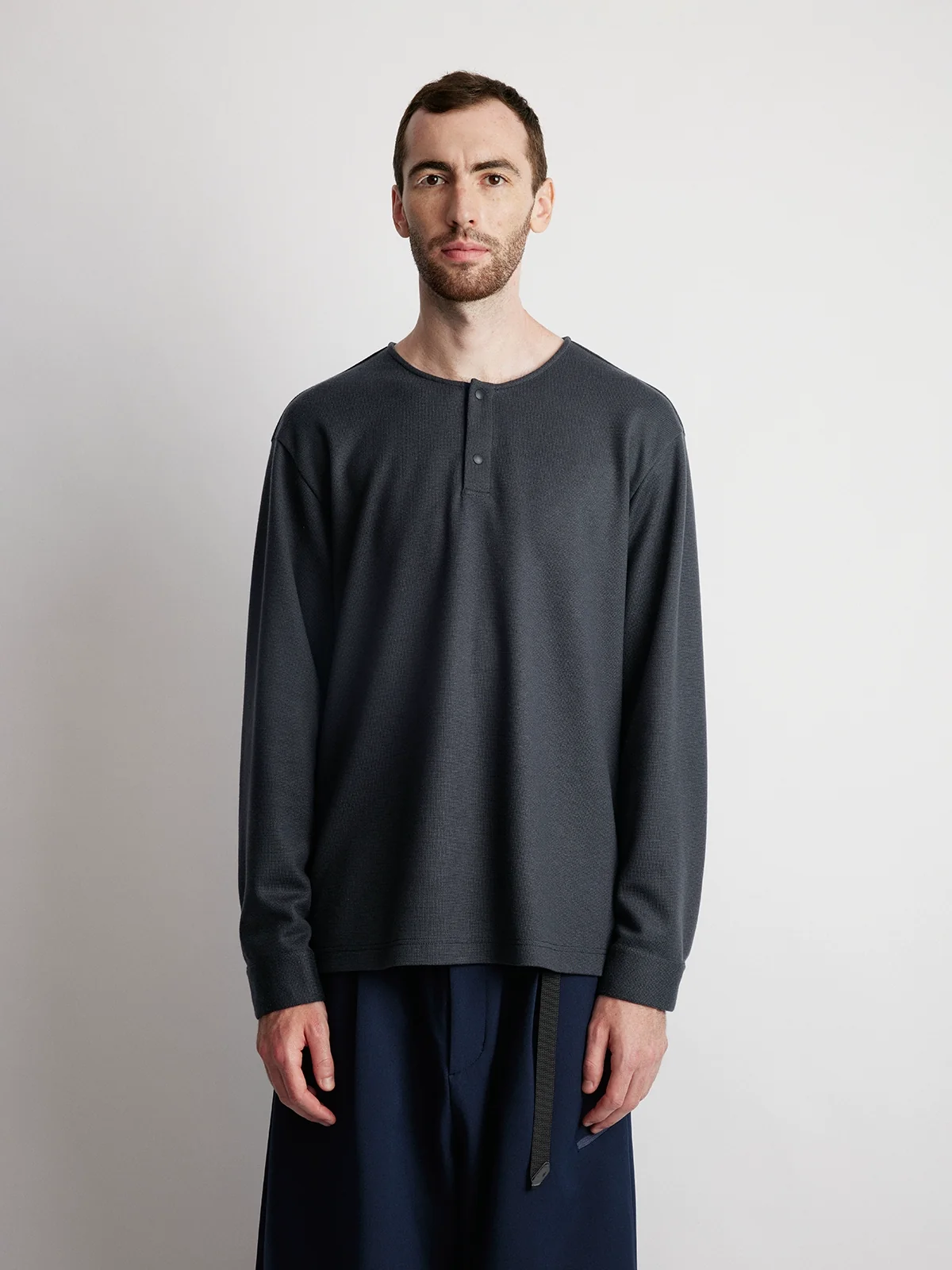 Wool-Blend Easy-Care Long-Sleeve Henley - Image 5