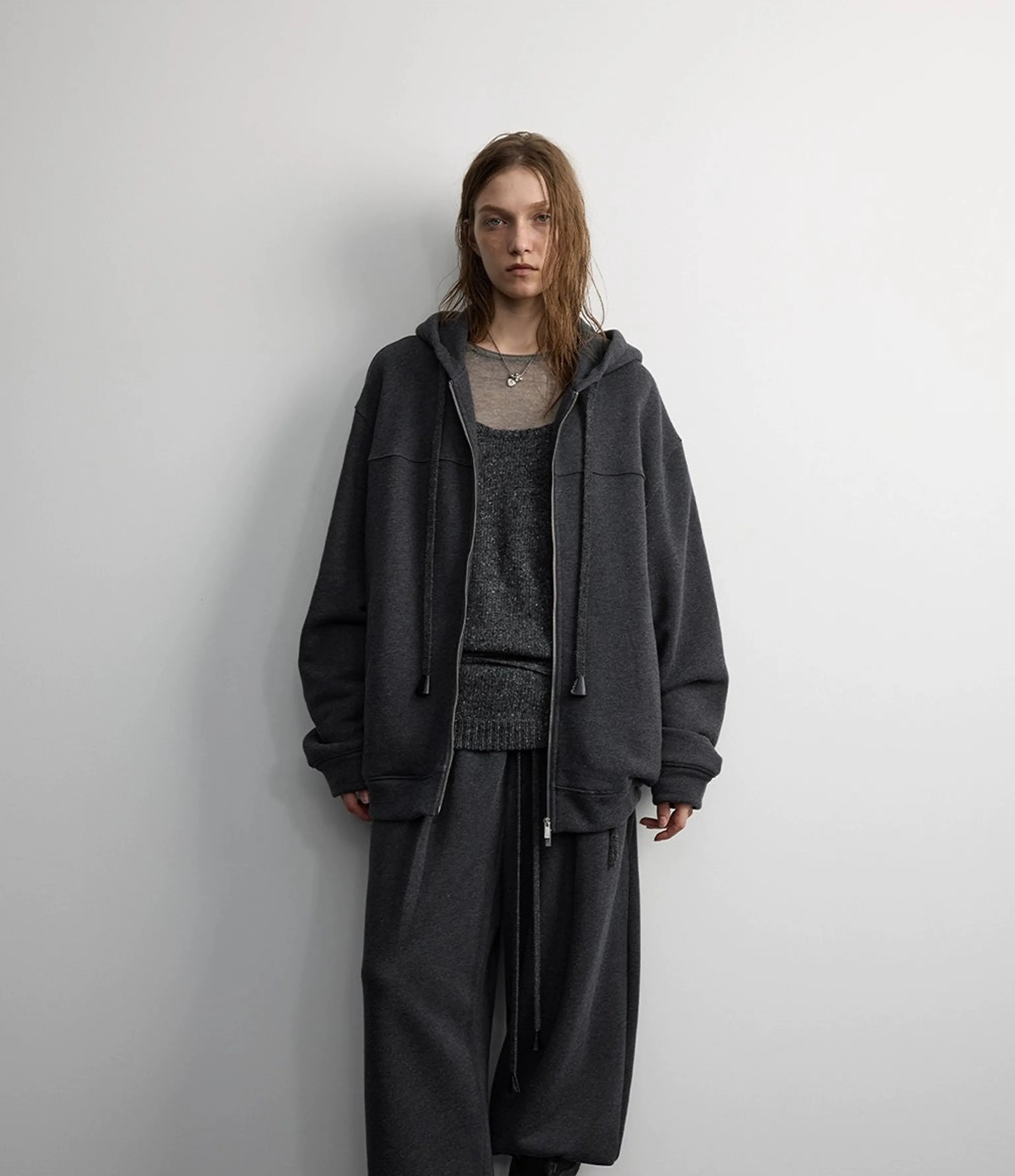 Wool Blend Fleece Zip Hoodie - Image 6