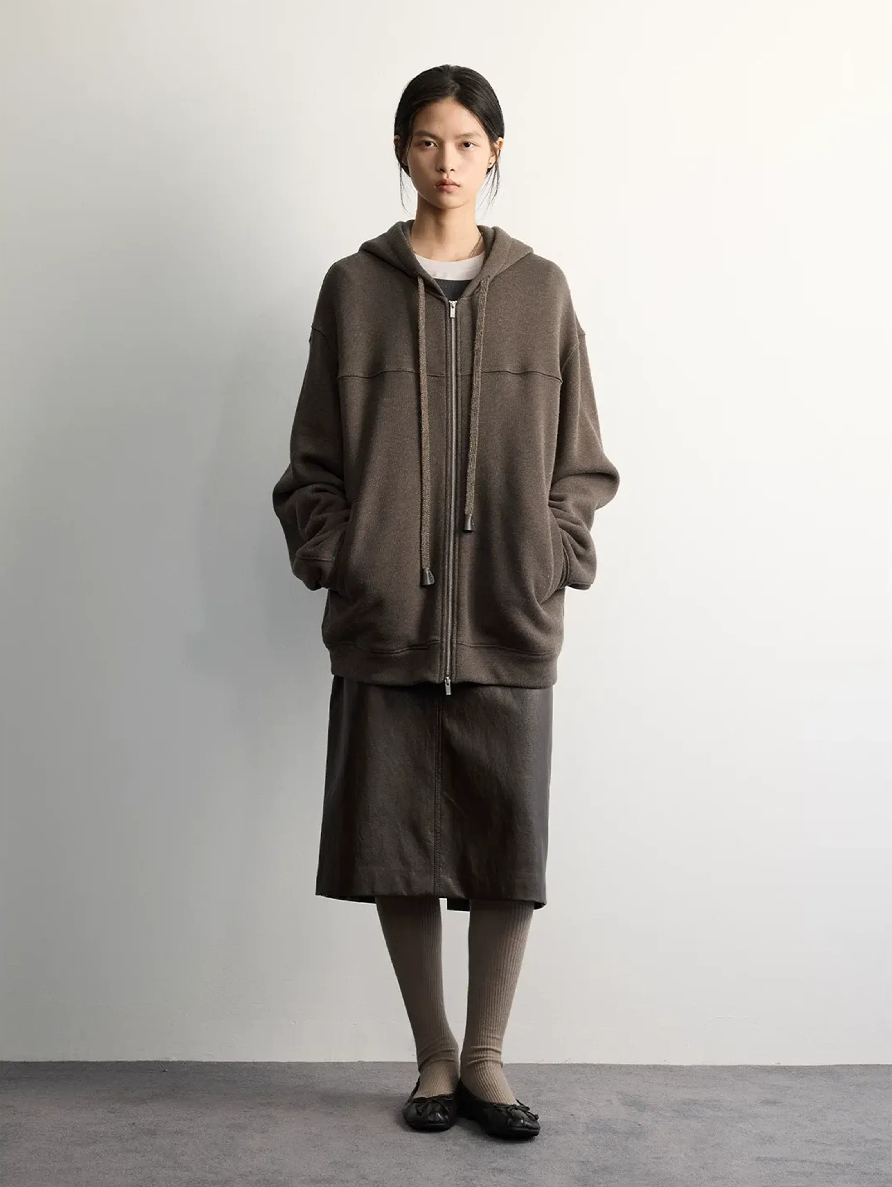 Wool Blend Fleece Zip Hoodie - Image 8