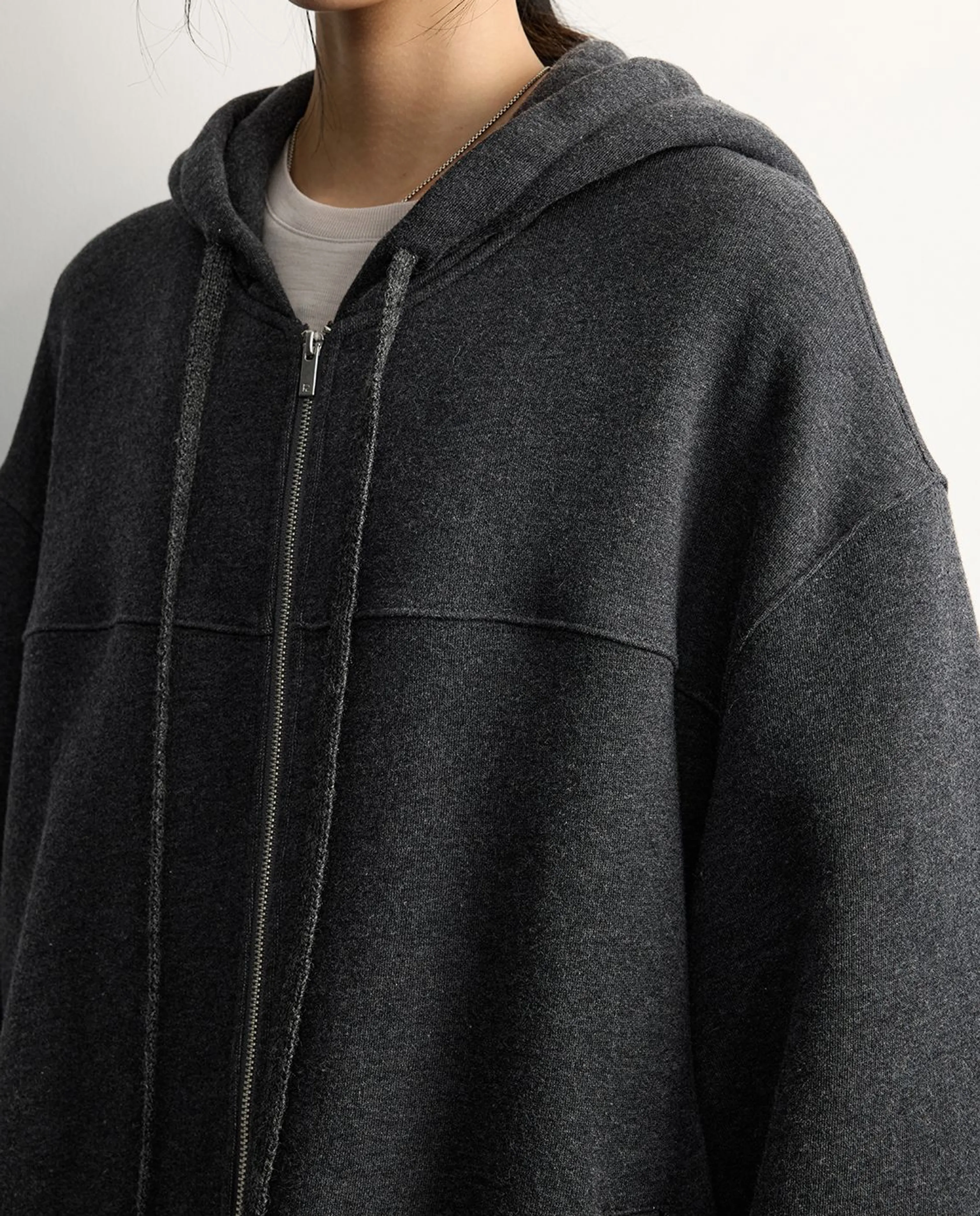 Wool Blend Fleece Zip Hoodie - Image 9