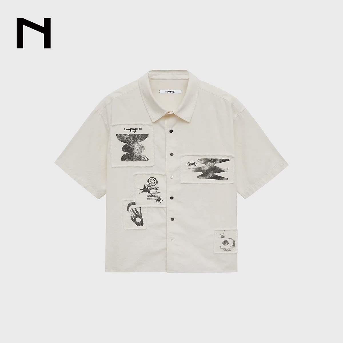 Wool-Blend Graphic Applique Shirt - Image 6