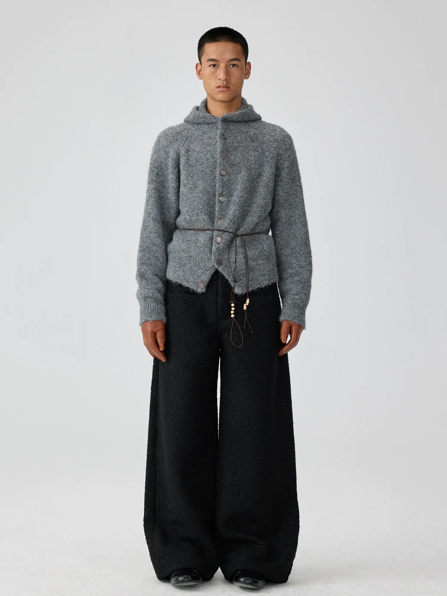Wool-Blend Hooded Button Cardigan - Image 4
