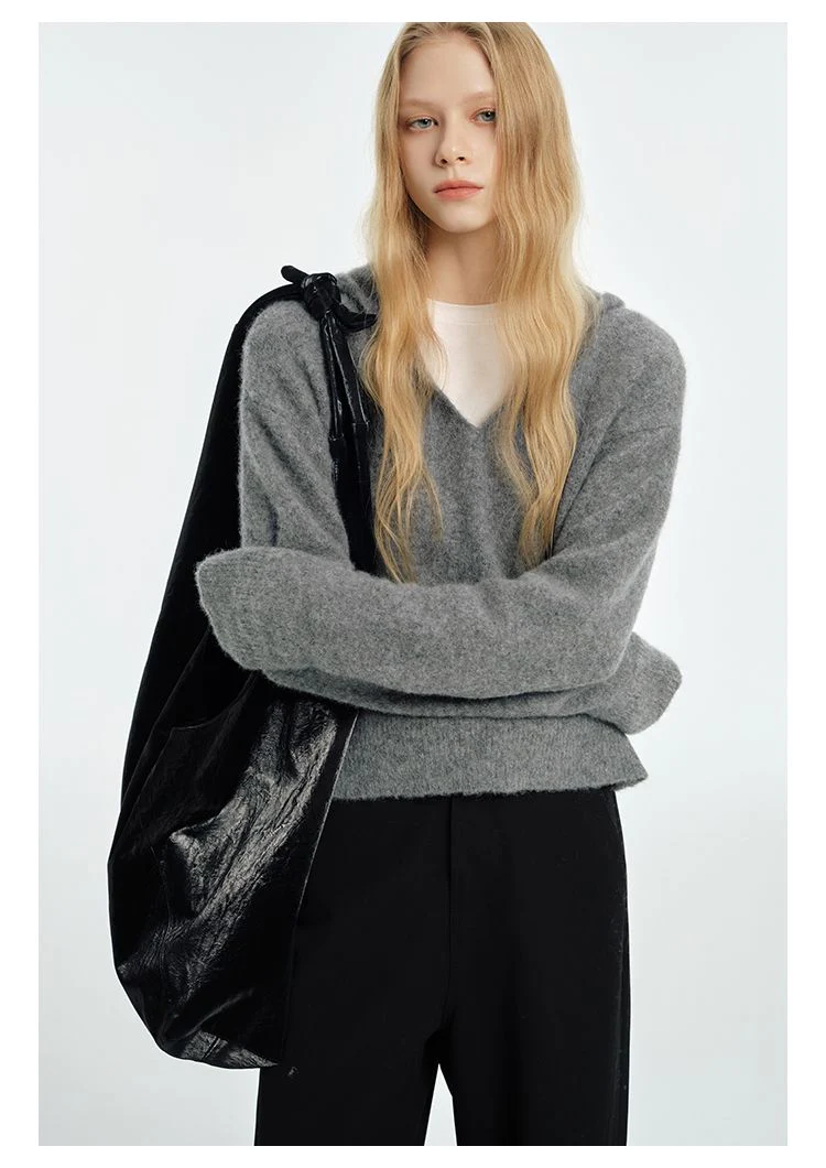 Wool Blend Hooded Sweater