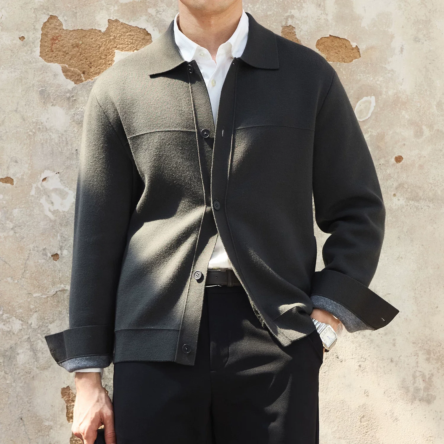 Wool-Blend Knit Shirt Jacket - Image 4