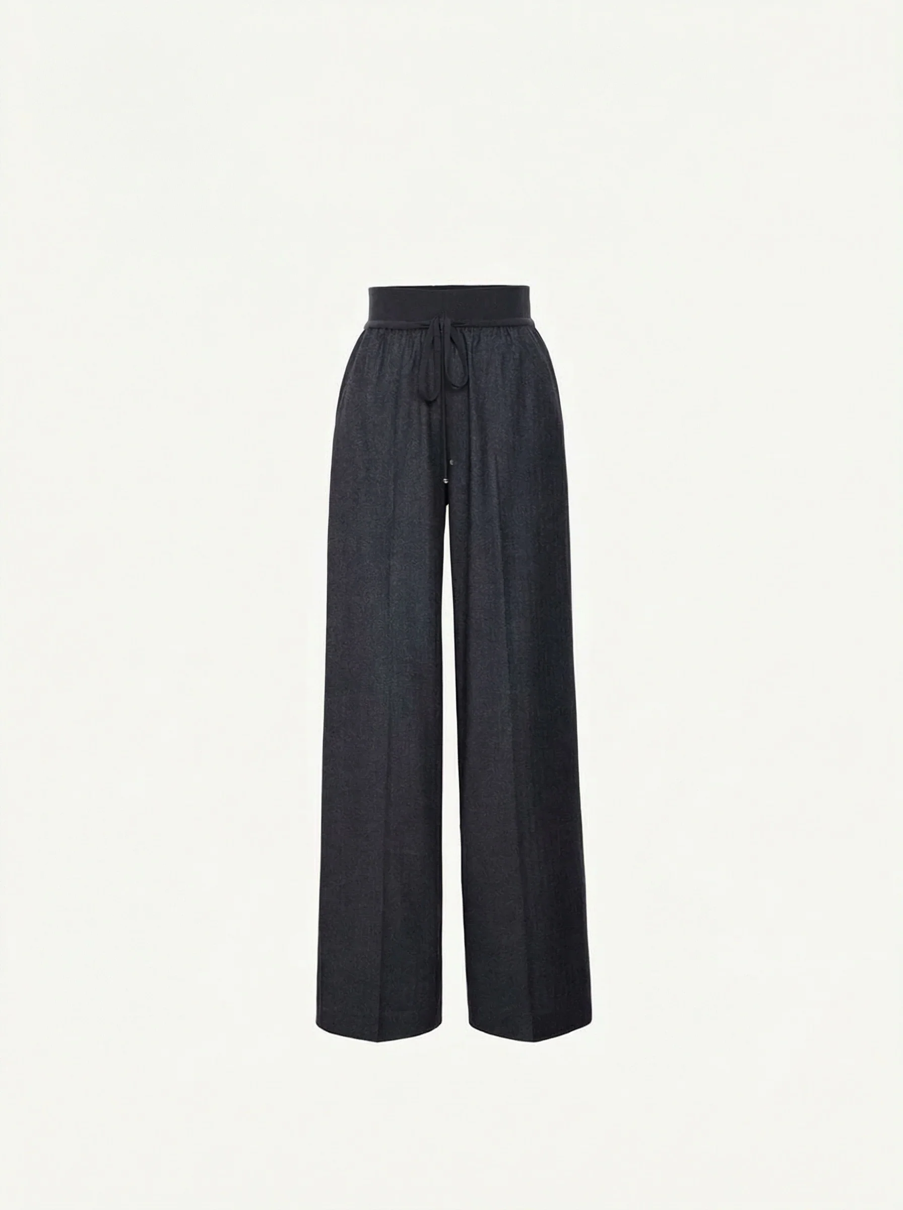 Wool-Cashmere Herringbone Wide-Leg Pants - Image 3