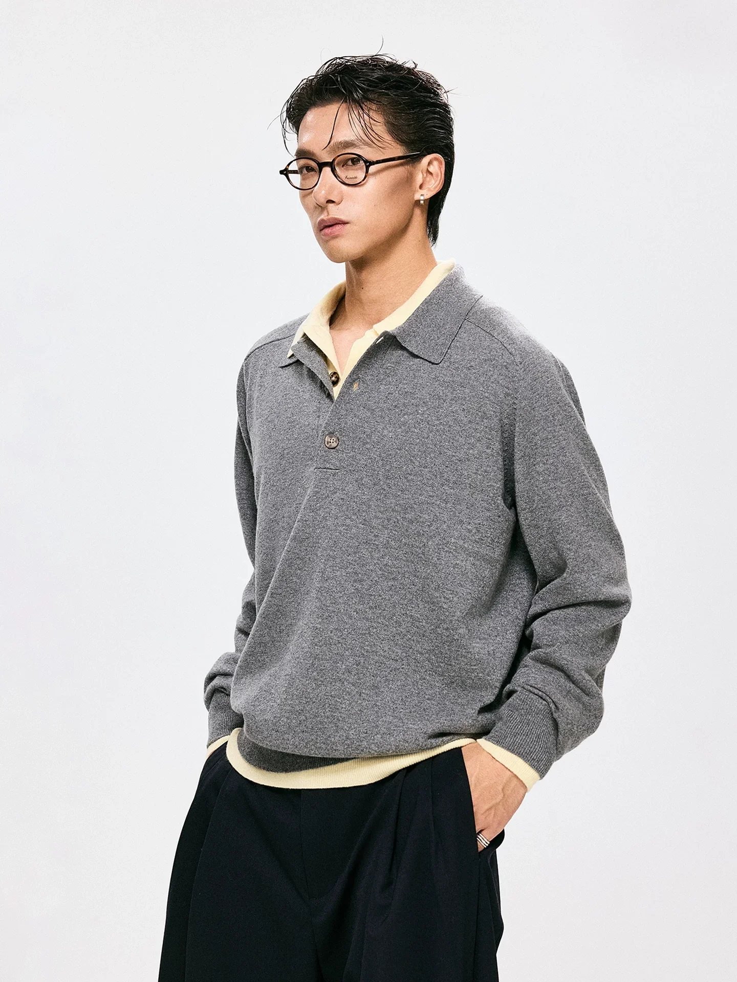 Wool-Cashmere Polo Sweater - Image 2