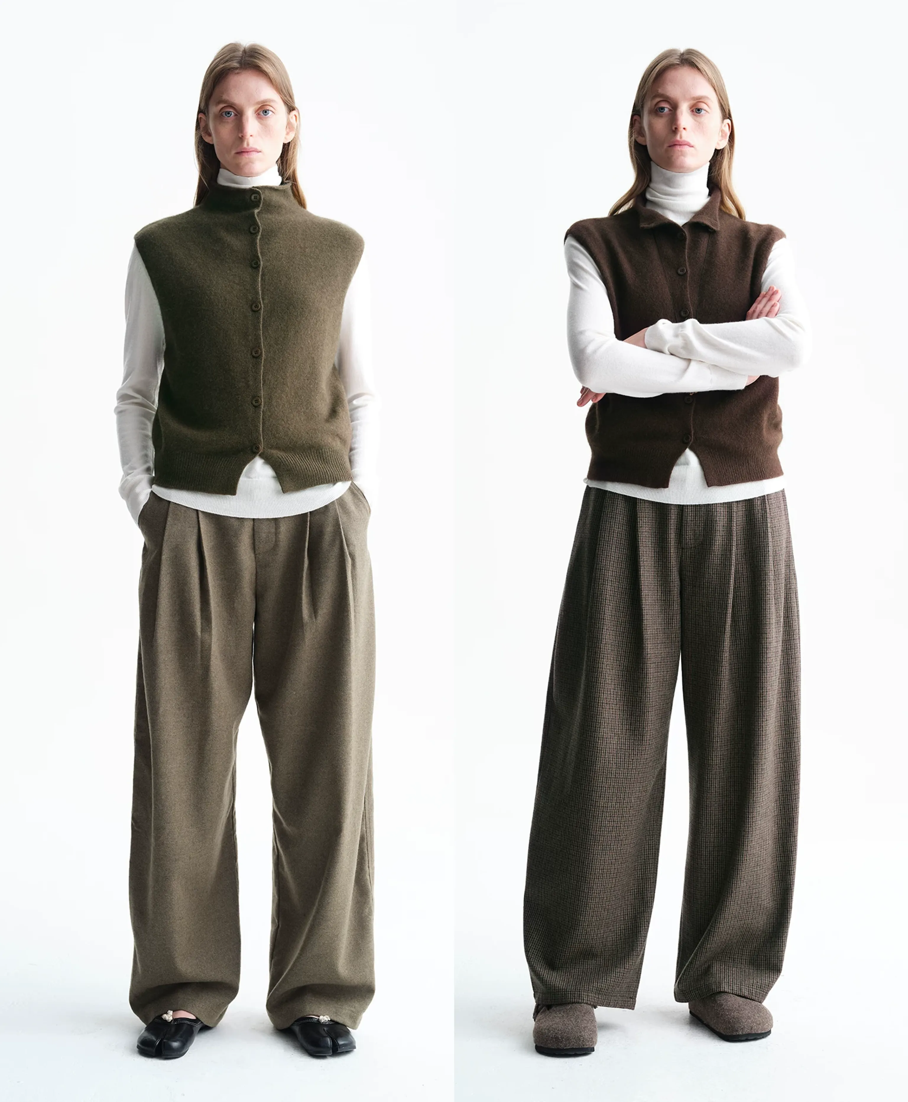 Wool-Cashmere Stand Collar Knit Vest - Image 2