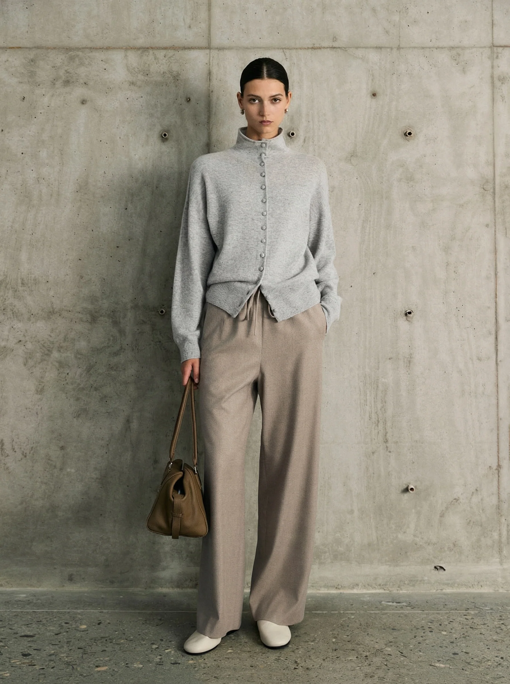 Wool-Cashmere Wide-Leg Drawstring Pants - Image 3