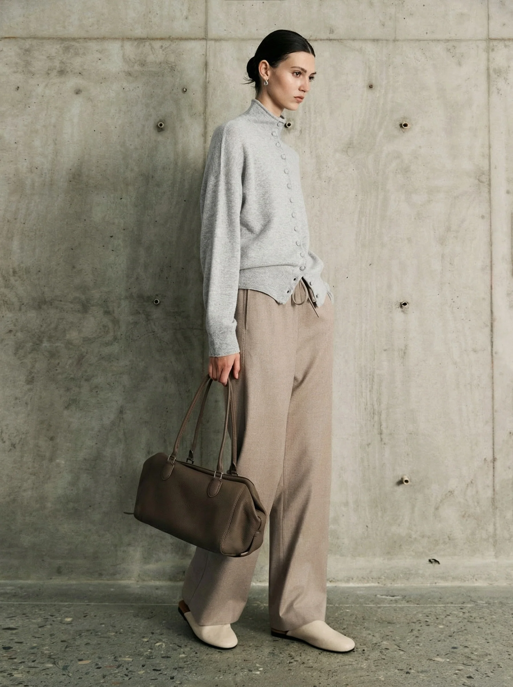 Wool-Cashmere Wide-Leg Drawstring Pants - Image 5