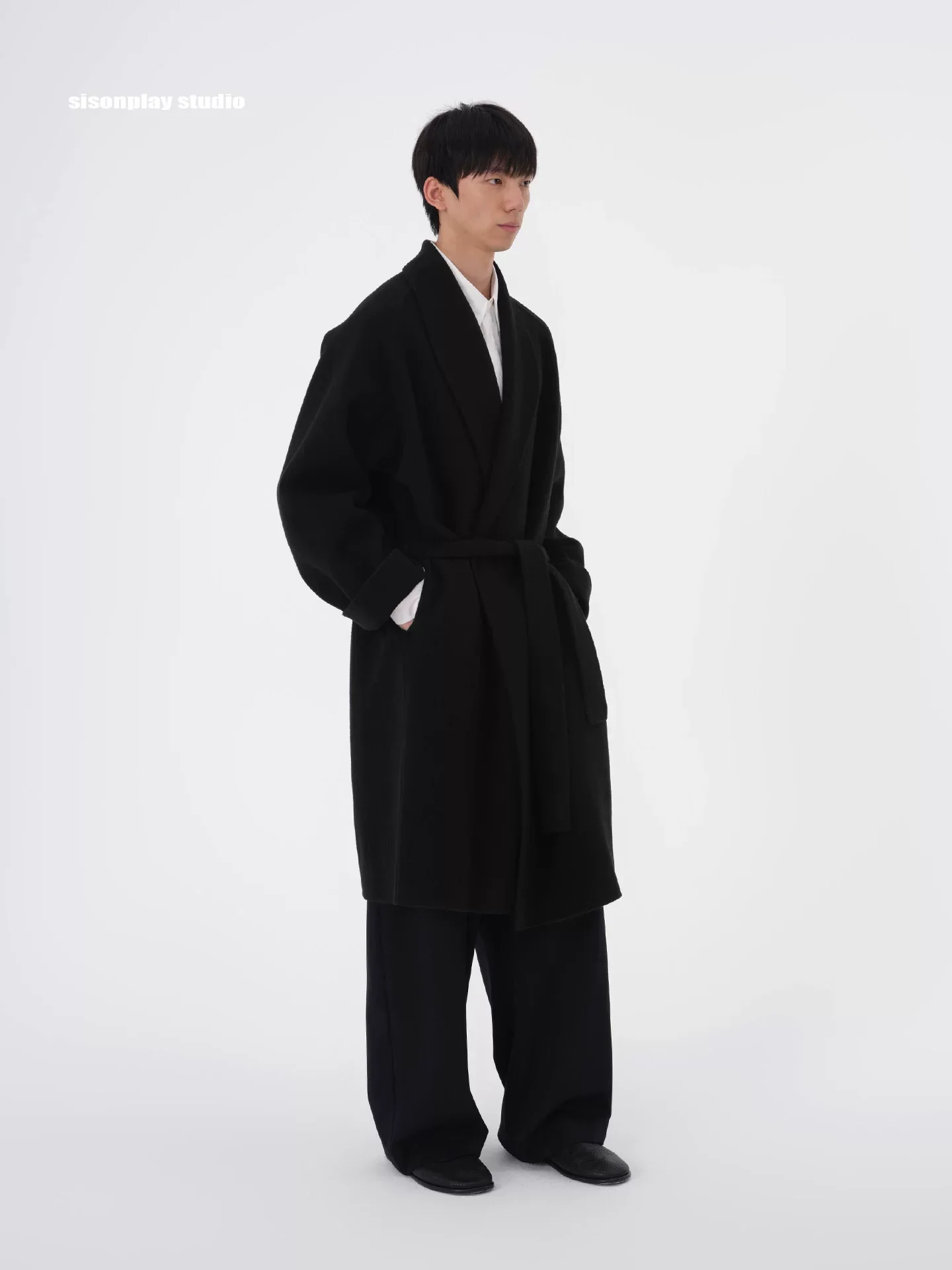 Wool-Cashmere Wrap Coat - Image 2