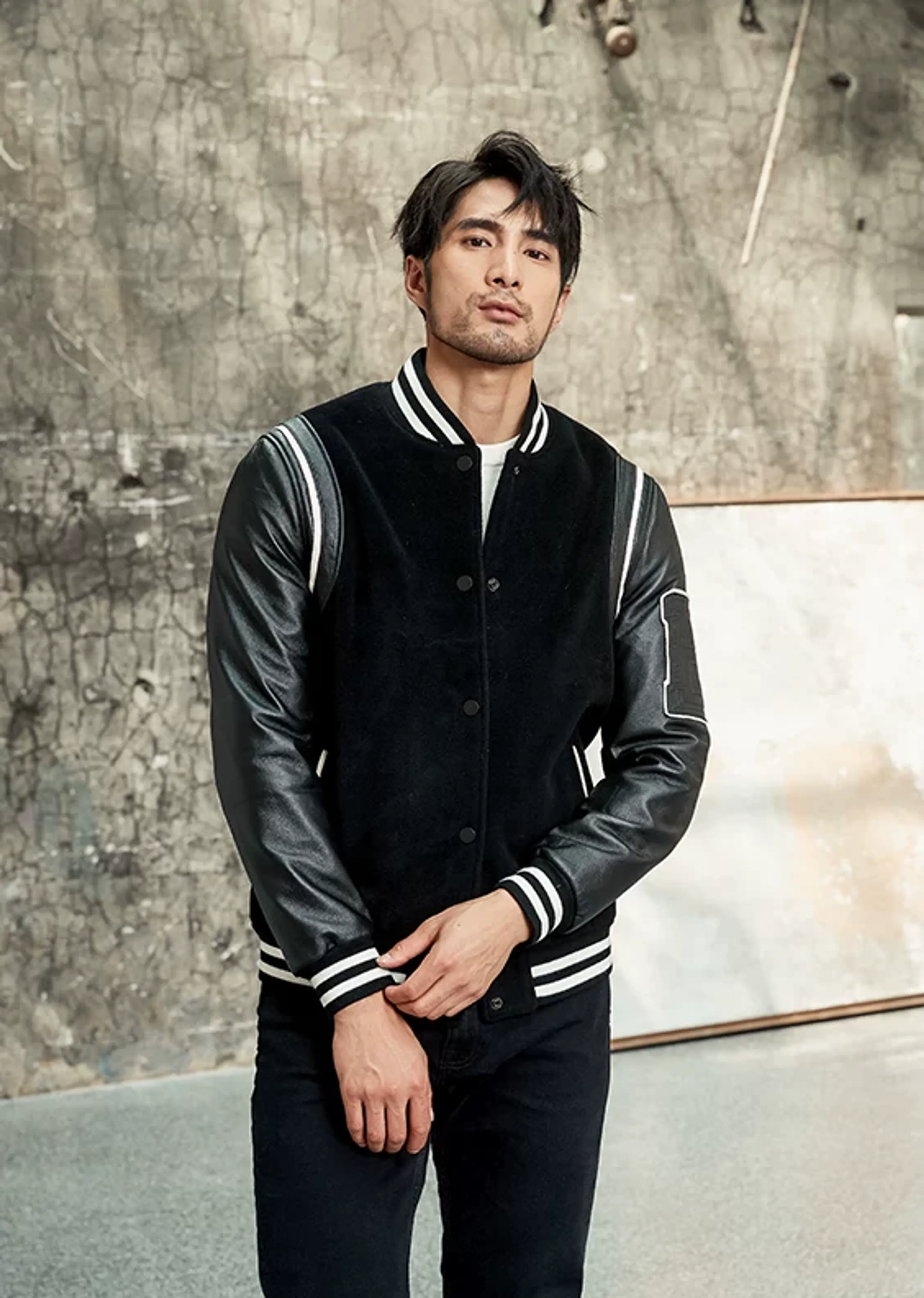 Wool-Cowhide Varsity Jacket - Image 2