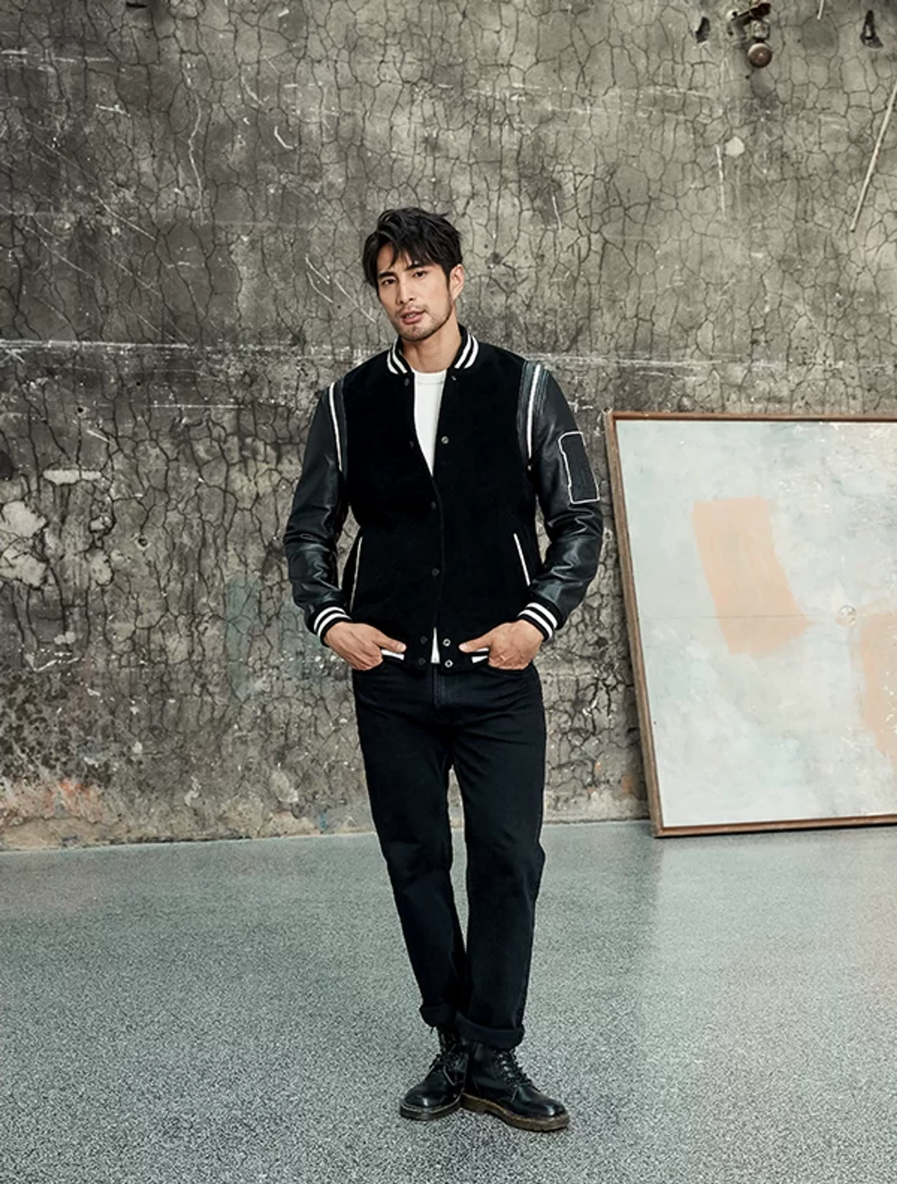 Wool-Cowhide Varsity Jacket - Image 4