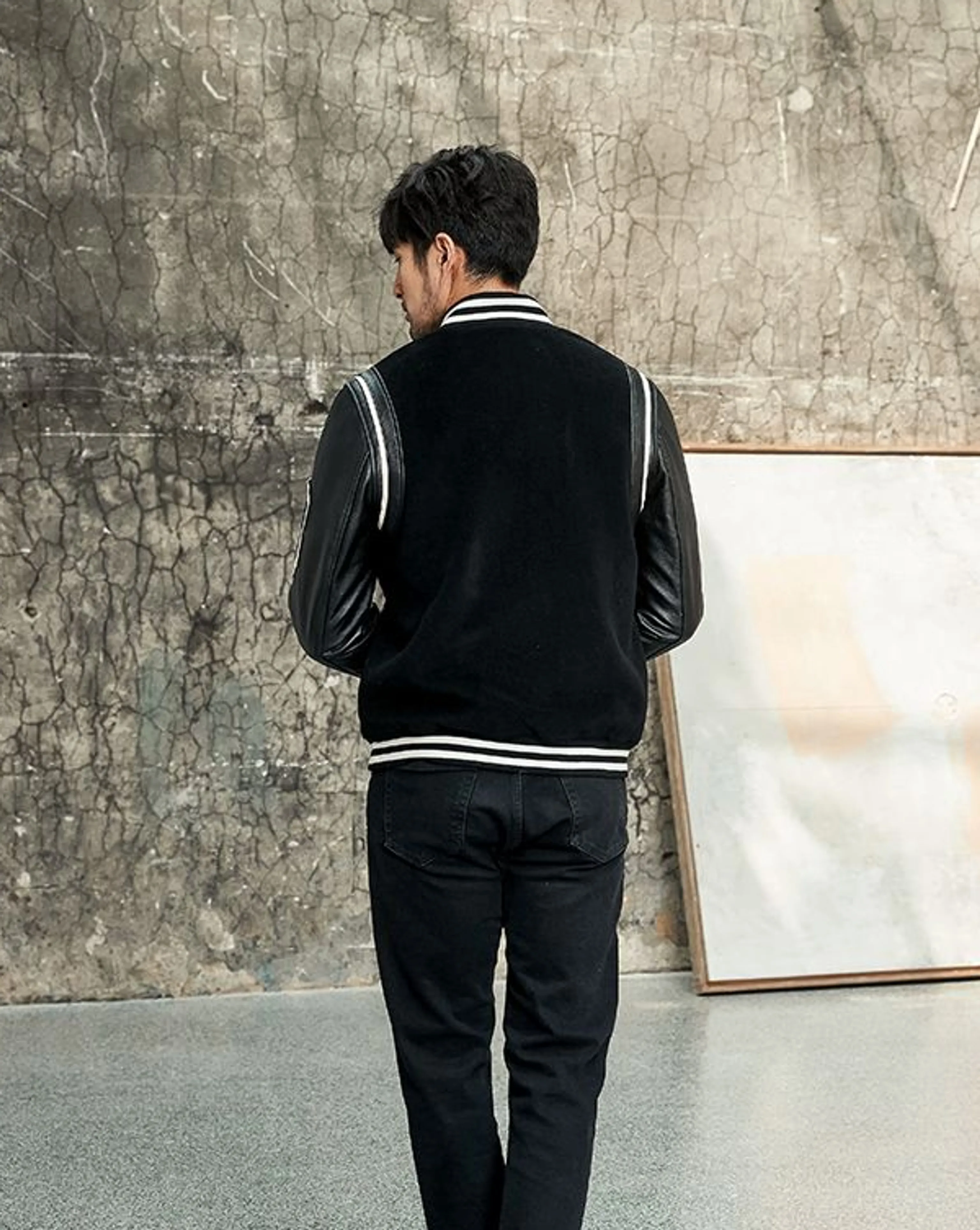 Wool-Cowhide Varsity Jacket - Image 5