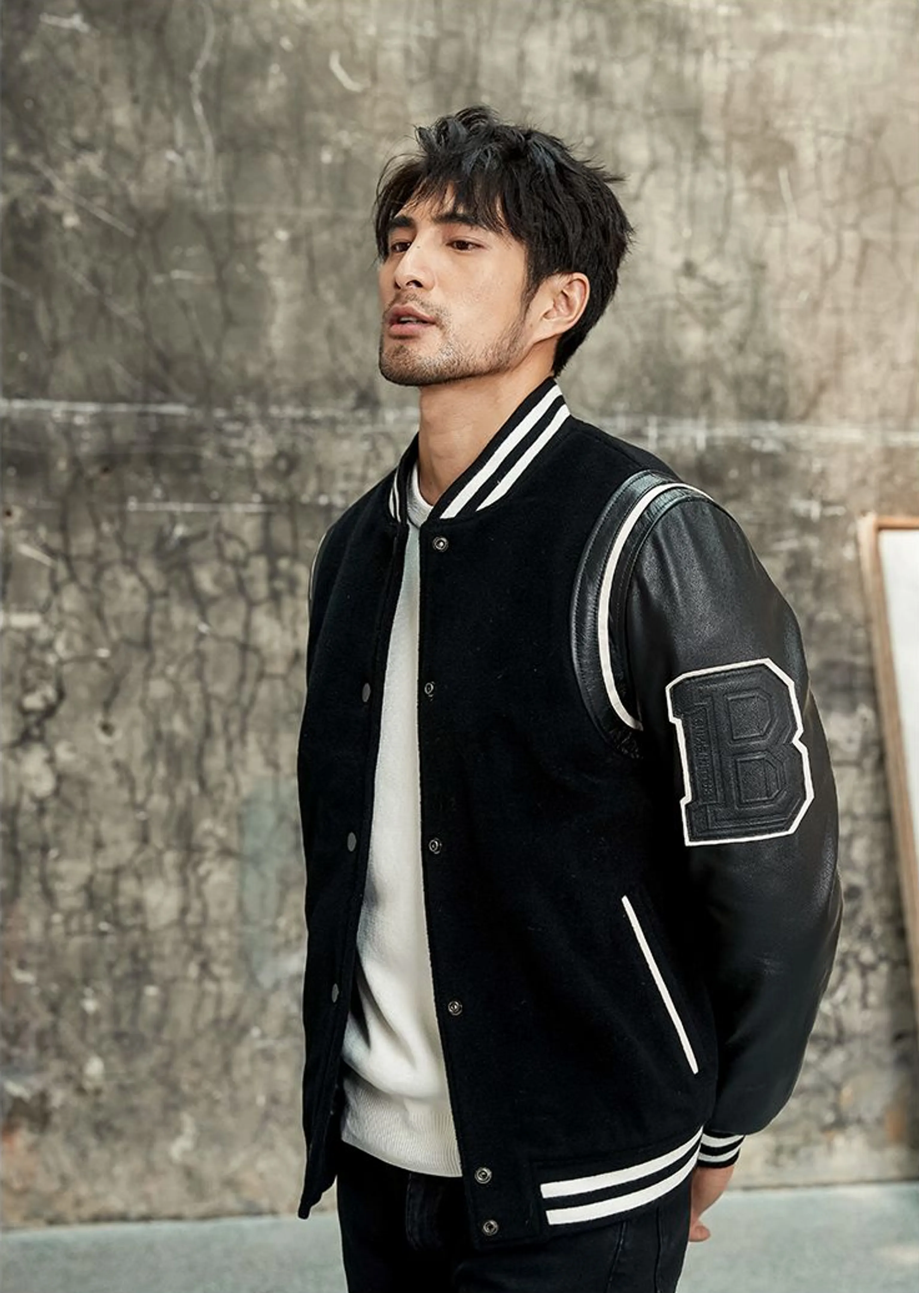 Wool-Cowhide Varsity Jacket - Image 6