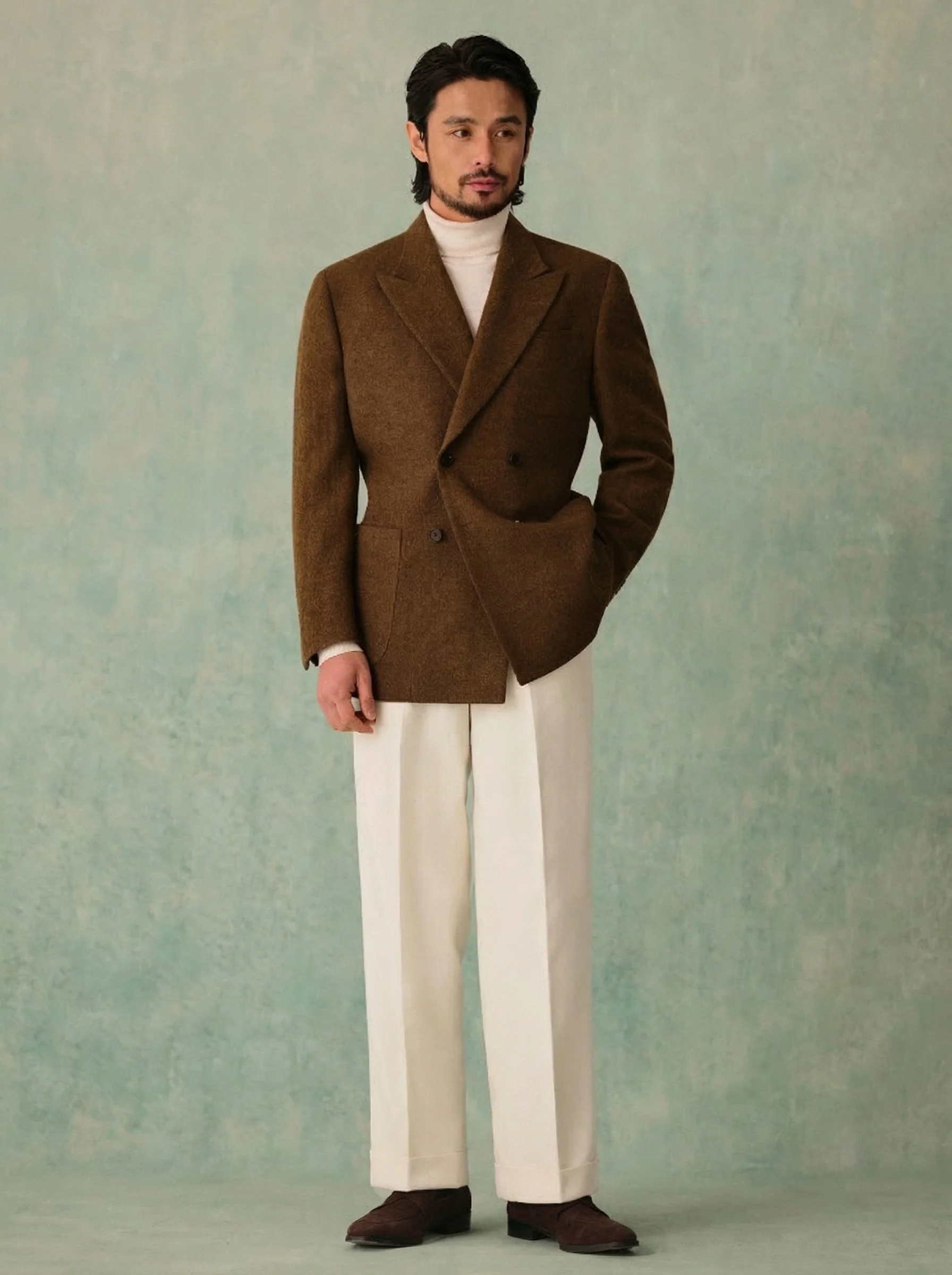 Wool Double-Breasted Peak-Lapel Blazer - Image 5