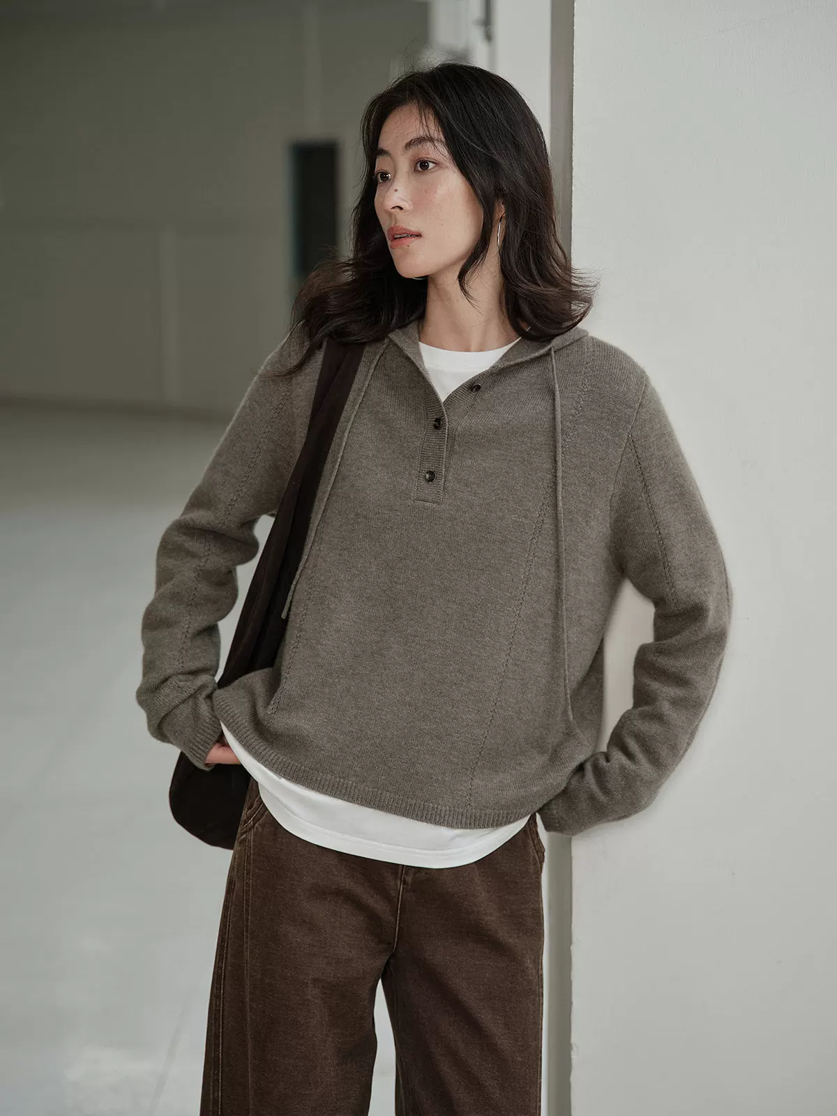 Wool Henley Hoodie
