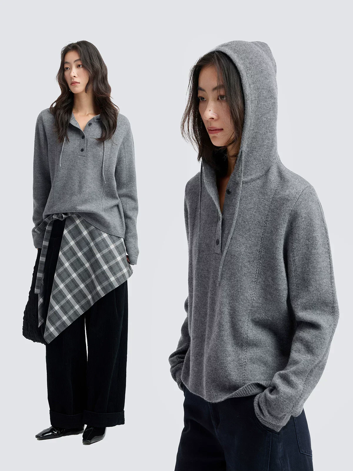 Wool Henley Hoodie - Image 2