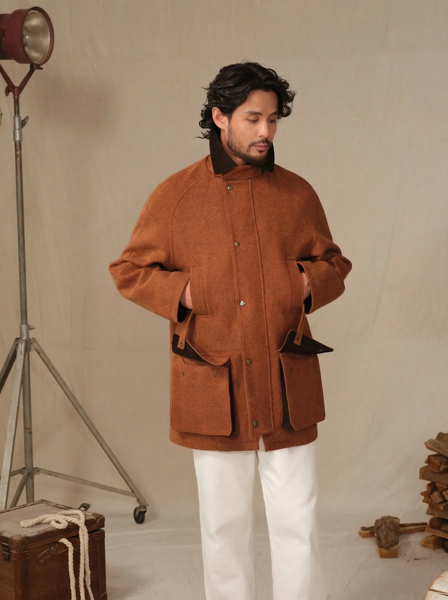 Wool Herringbone Field Jacket