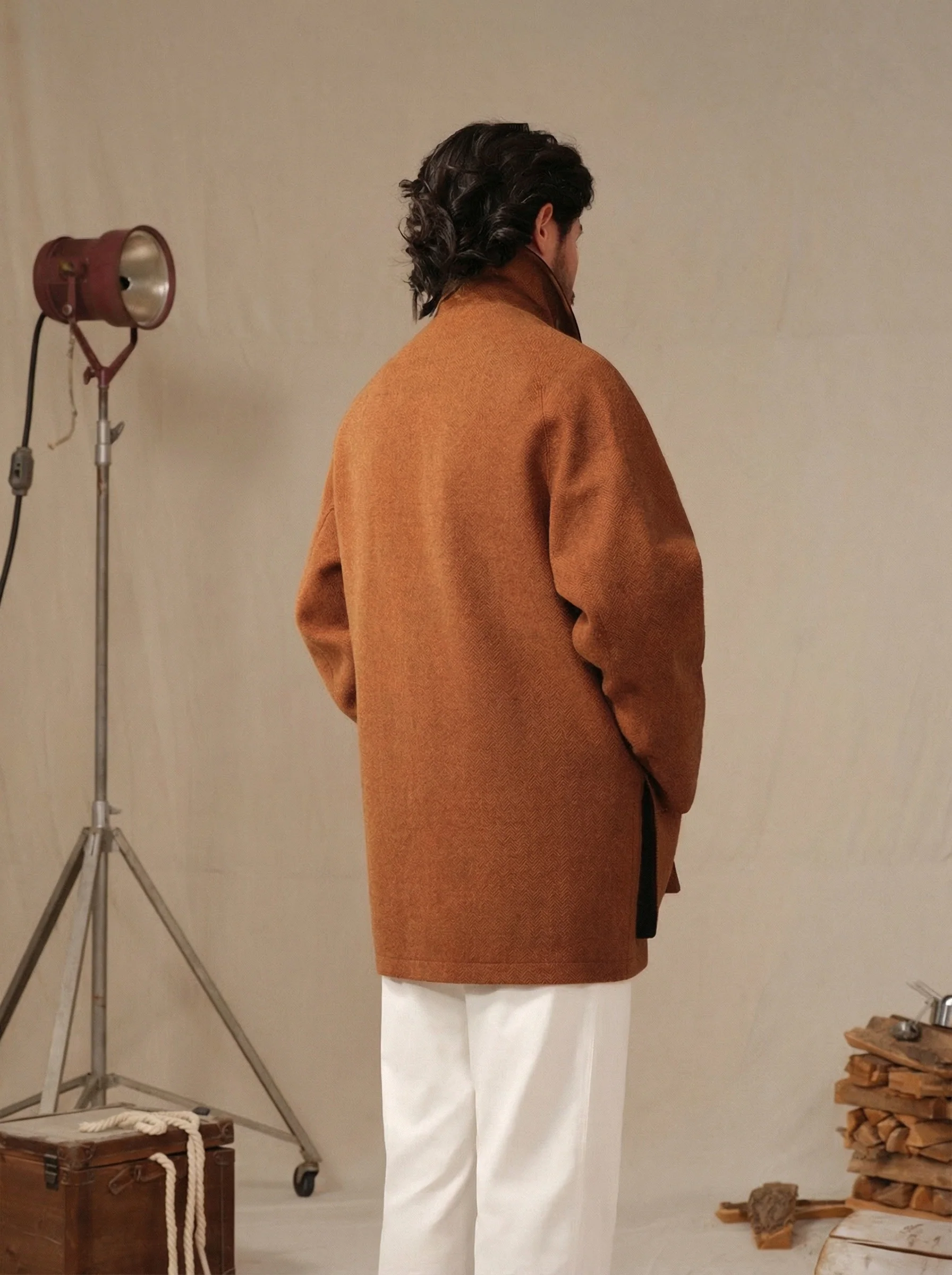 Wool Herringbone Field Jacket - Image 2