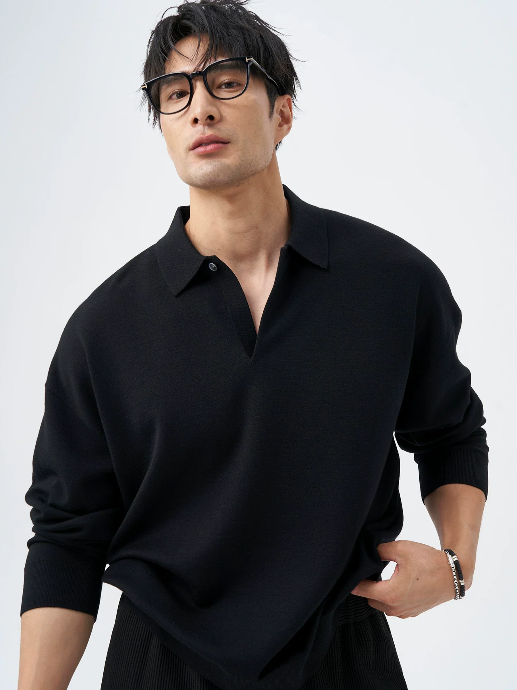 Wool Knit Polo - Image 3