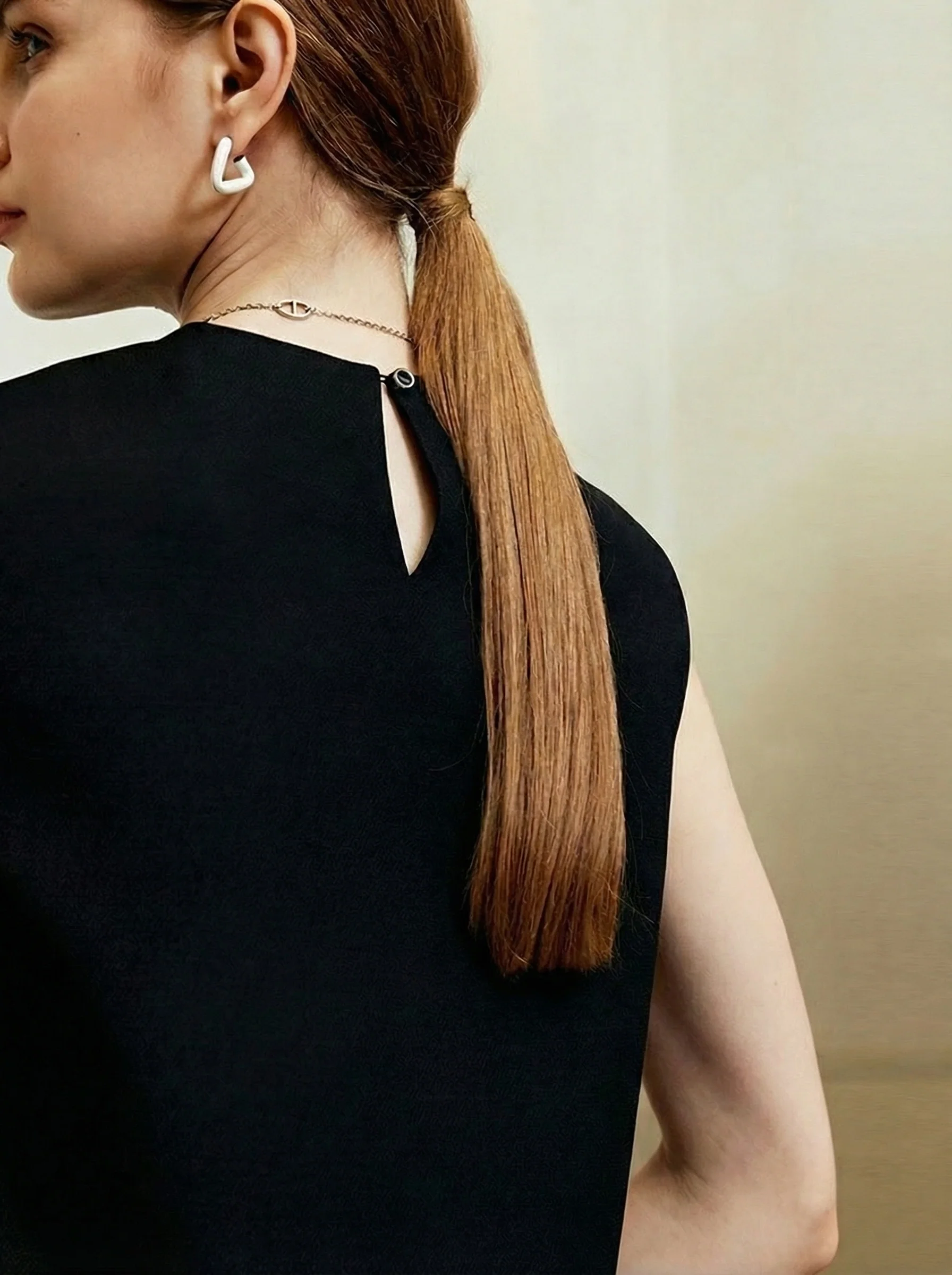 Wool-Silk Side-Button Shift Dress - Image 4