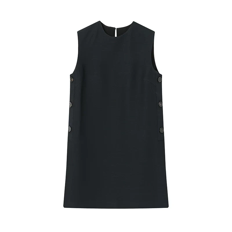 Wool-Silk Side-Button Shift Dress - Image 7