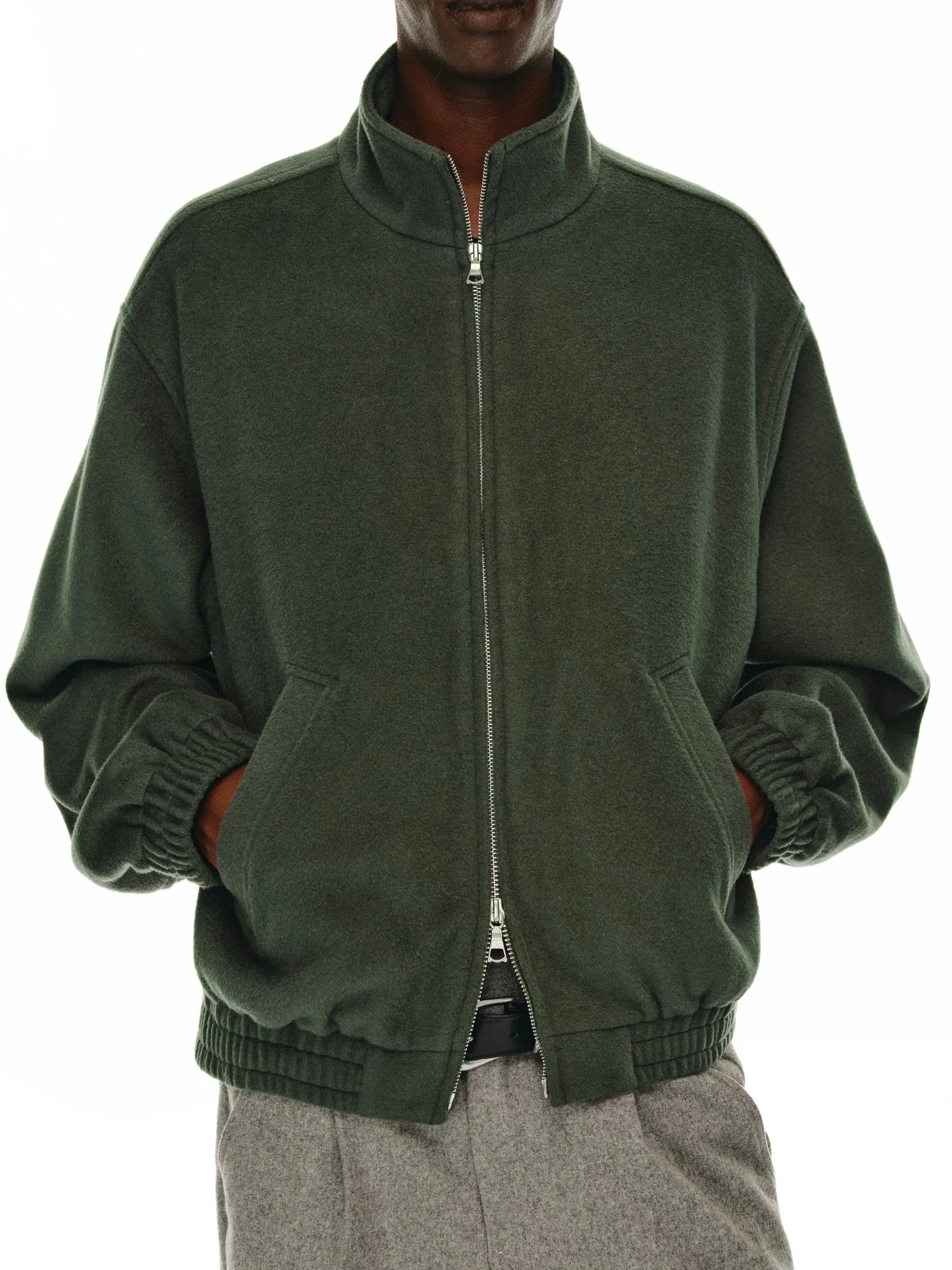 Wool Stand-Collar Zip Jacket - Image 2