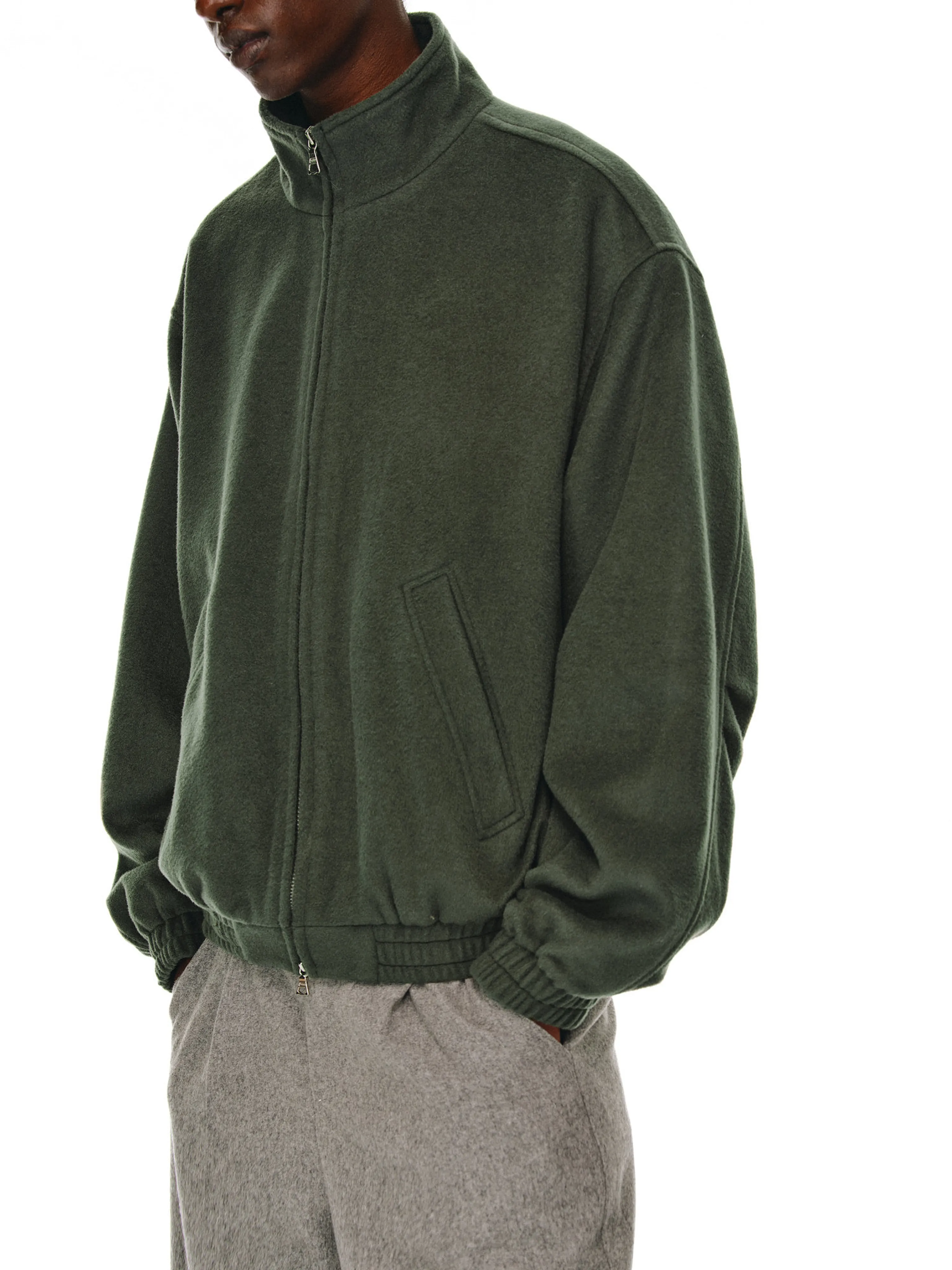 Wool Stand-Collar Zip Jacket - Image 4