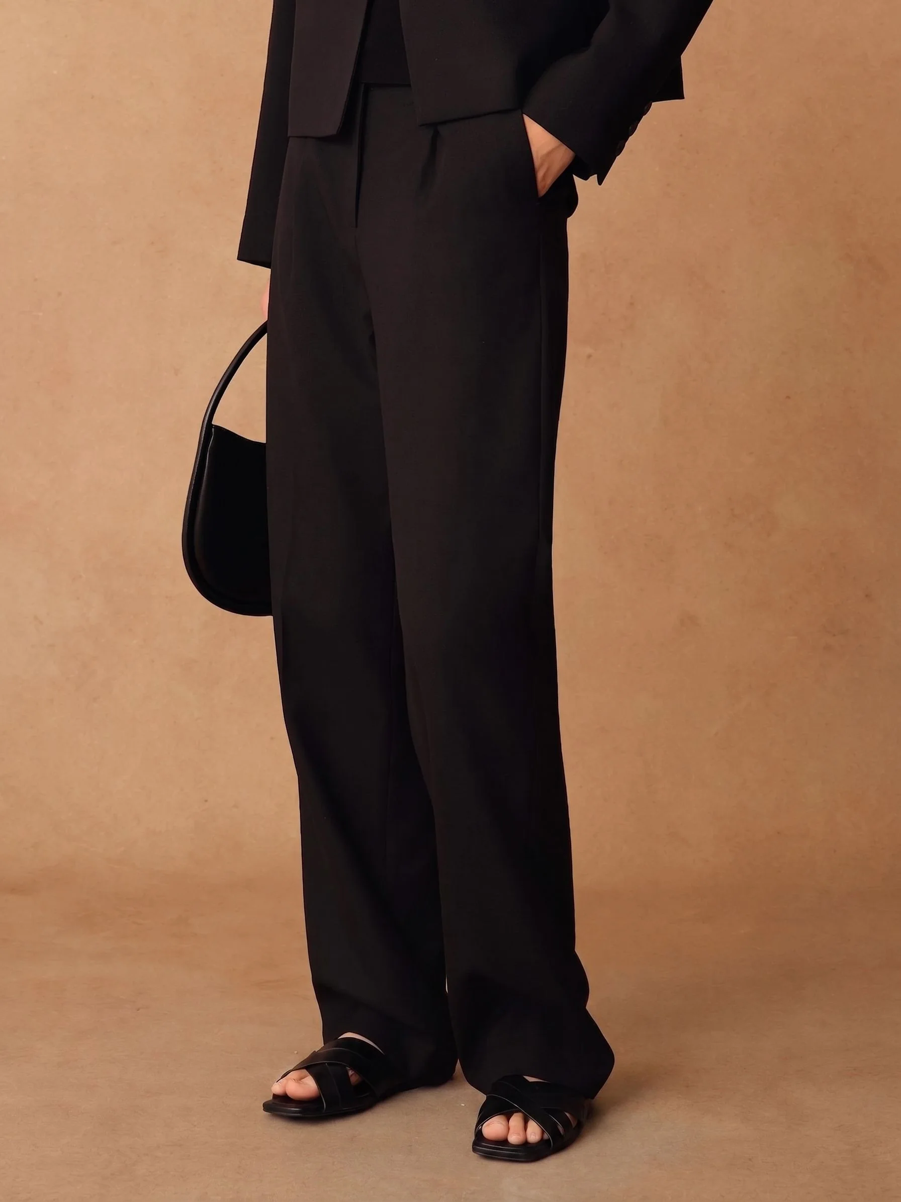 Wool Straight Trousers